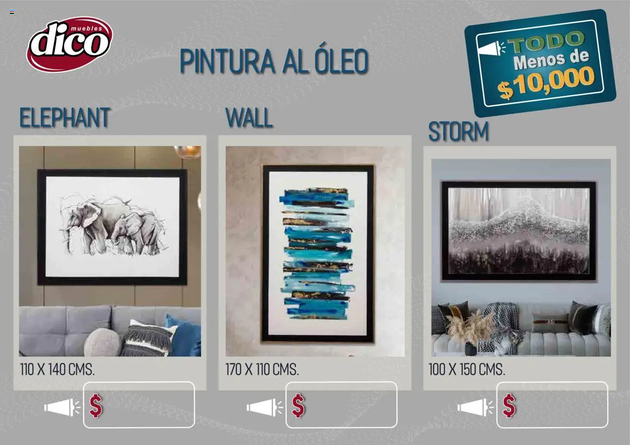 Nuevas ofertas de Muebles Dico válidas en toda la República Mexicana desde el 25.09.2025. ¡Encuentra las mejores ofertas en Muebles Dico - Catálogo TODO menos de 10000! | Página: 69 | Productos: Pintura