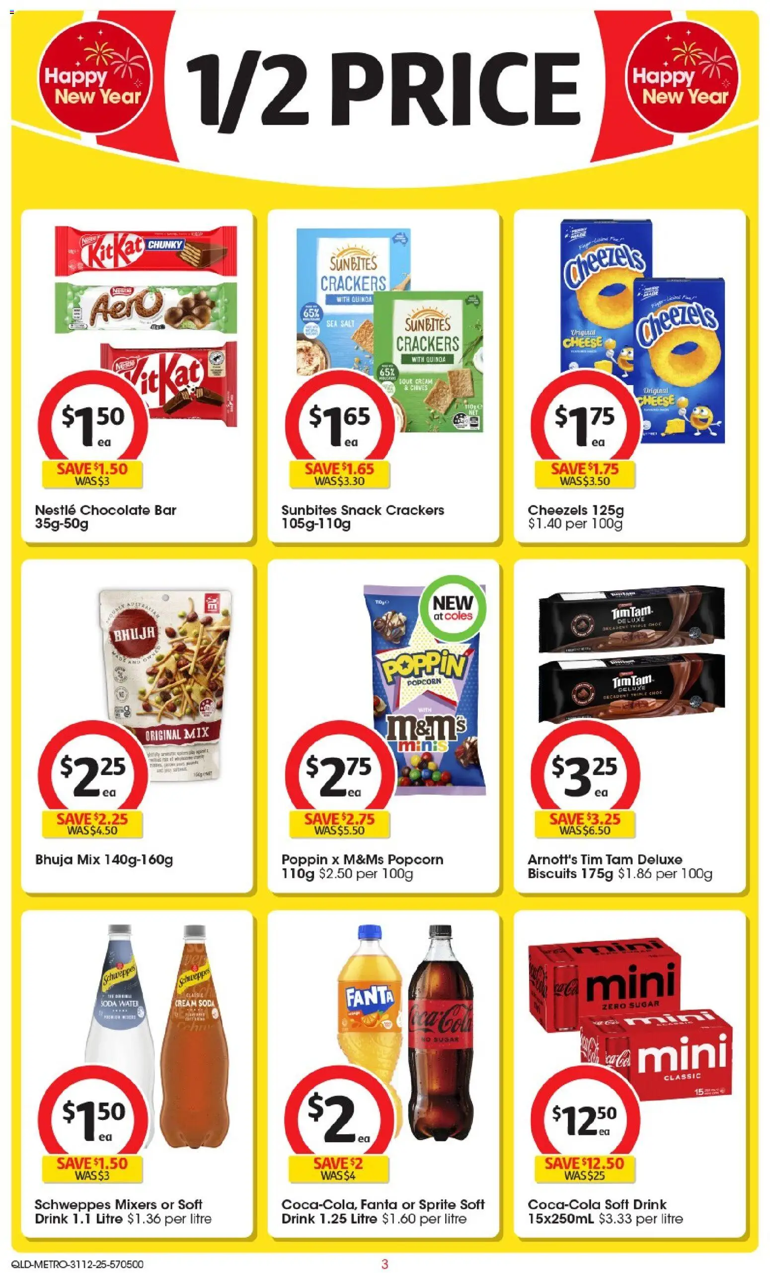 Coles catalogue - valid from 31.12.2025 | Page: 4 | Products: Crackers, Water, Salt, Sugar