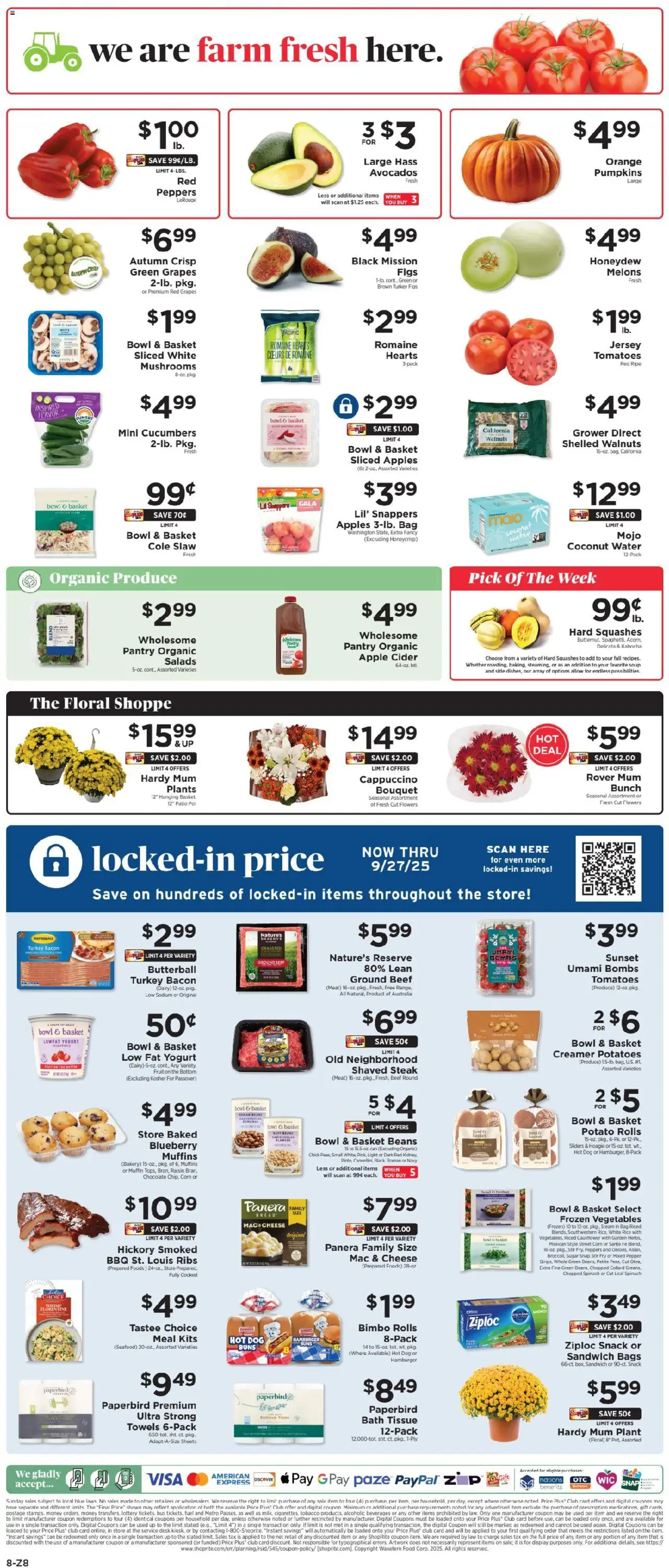 ShopRite Weekly Ad 2 - valid from 18.09.2025 | Page: 9 | Products: Peppers, Apples, Tomatoes, Seafood