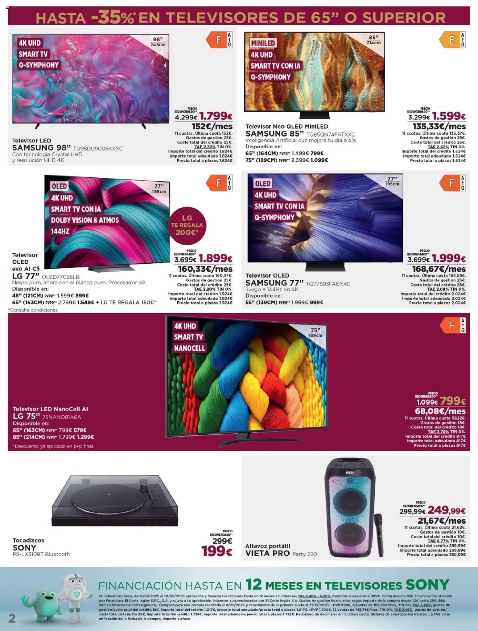 Nuevas ofertas de El Corte Inglés válidas en toda la República Mexicana desde el 16.12.2025. ¡Encuentra las mejores ofertas en El Corte Inglés catálogo Ofertas que ilusionan! | Página: 2 | Productos: Juego, Té, Televisor