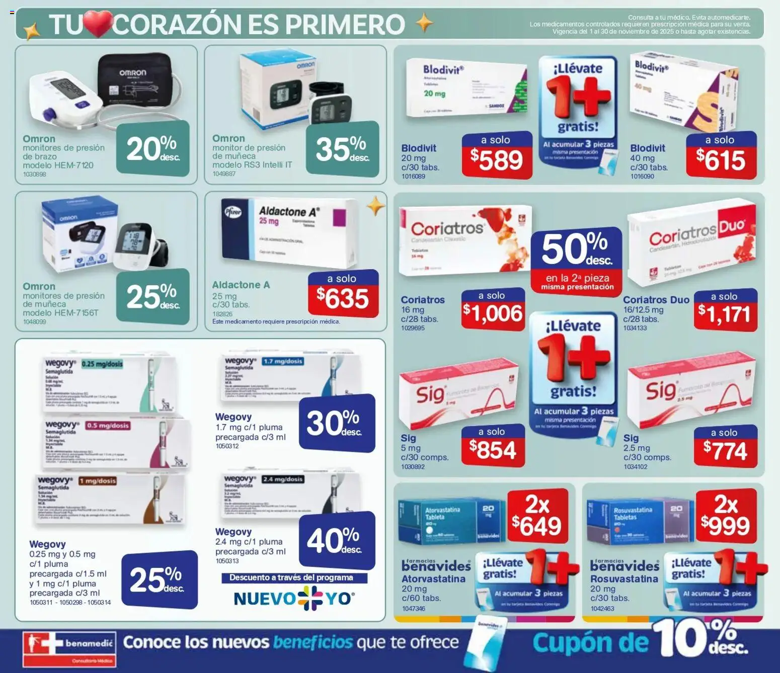 Nuevas ofertas de Farmacia Benavides válidas en toda la República Mexicana desde el 01.11.2025. ¡Encuentra las mejores ofertas en Farmacia Benavides catálogo! | Página: 8 | Productos: Monitor, Té, Tableta