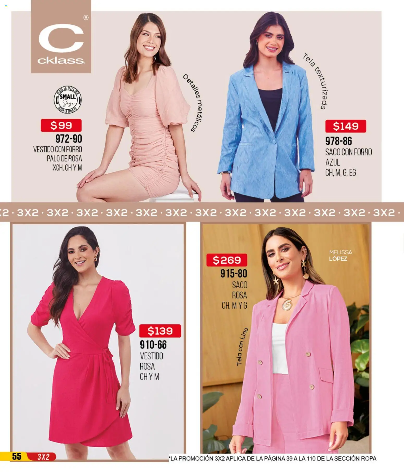 Nuevas ofertas de Cklass válidas en toda la República Mexicana desde el 14.04.2026. ¡Encuentra las mejores ofertas en Cklass catálogo 3X2 Digital Ropa! | Página: 56 | Productos: Ropa, Vestido