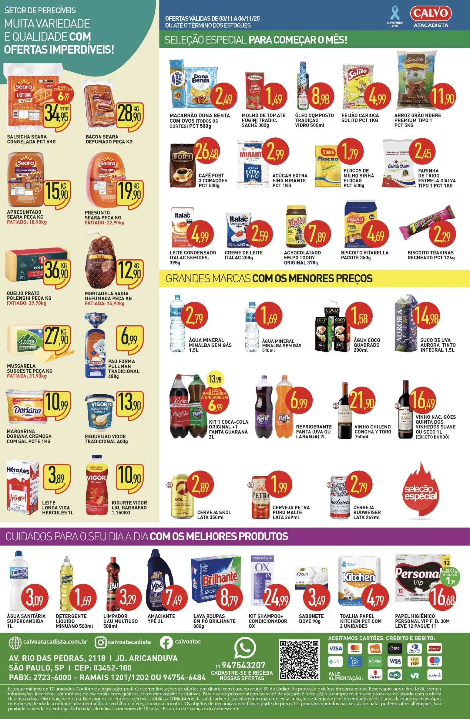 Calvo Atacadista Folheto - válido de 03.11.2025 | Página: 2 | Produtos: Feijão, Condicionador, Base, Requeijão