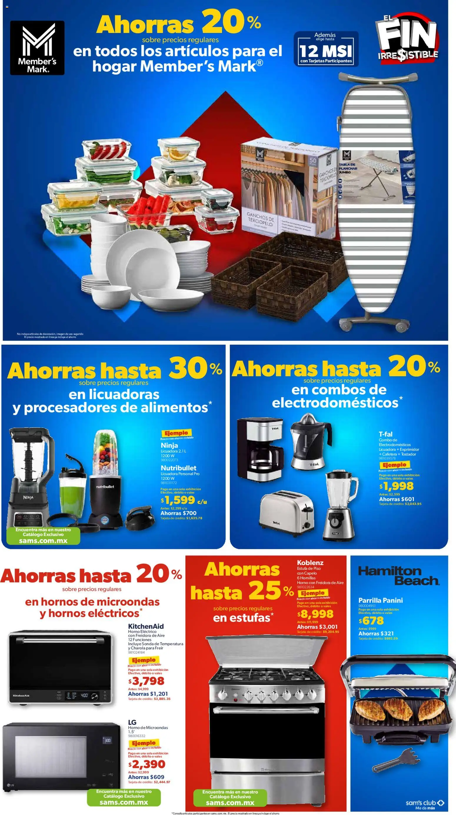 Nuevas ofertas de Sam's Club válidas en toda la República Mexicana desde el 04.11.2025. ¡Encuentra las mejores ofertas en Sam's Club Buen Fin! | Página: 10 | Productos: Horno, Horno eléctrico, Parrilla, Sobre