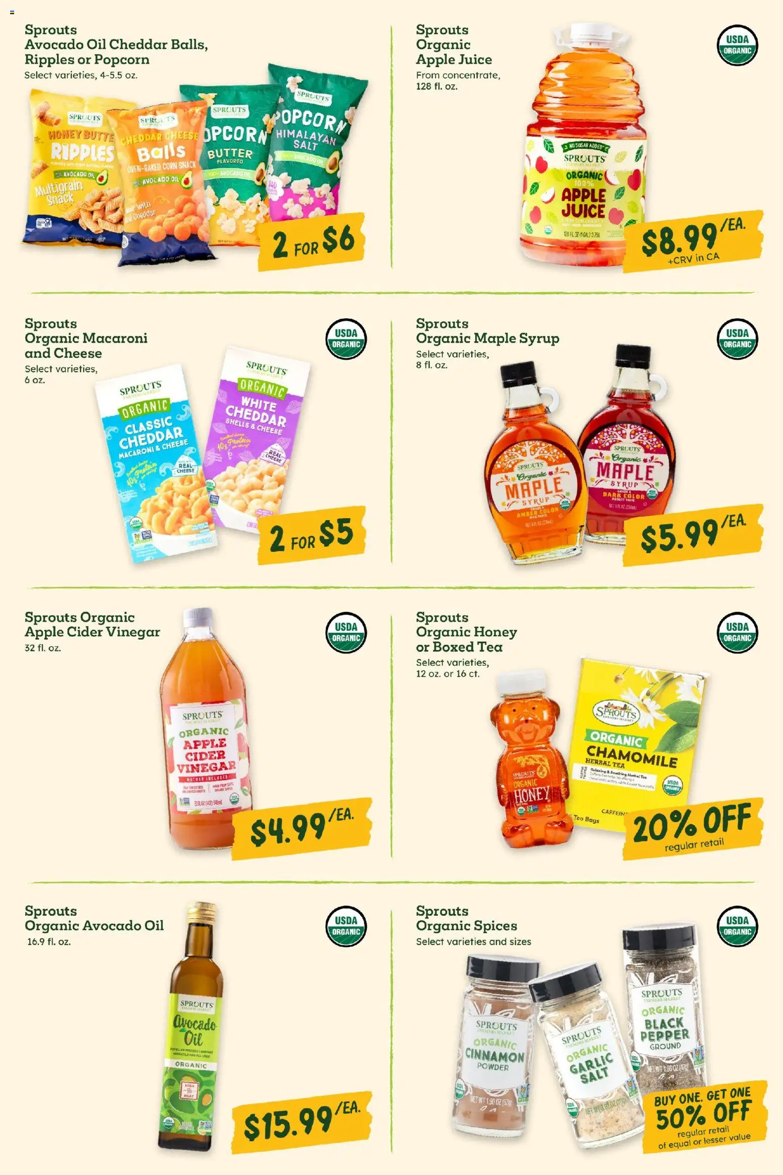 Sprouts Weekly Ad - valid from 14.01.2026 | Page: 11 | Products: Oil, Juice, Tea, Garlic