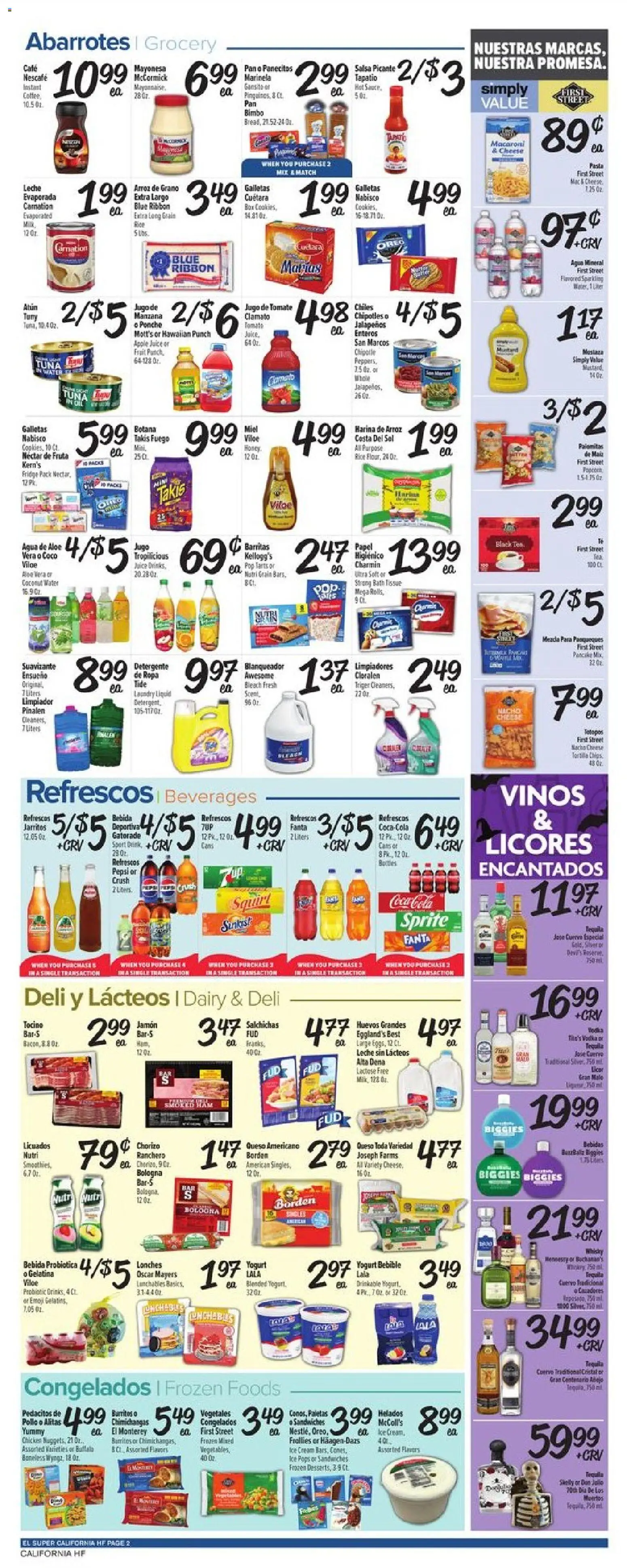 El Super Weekly Ad - CA - valid from 22.10.2025 | Page: 2 | Products: Yogurt, Oil, Pasta, Cream