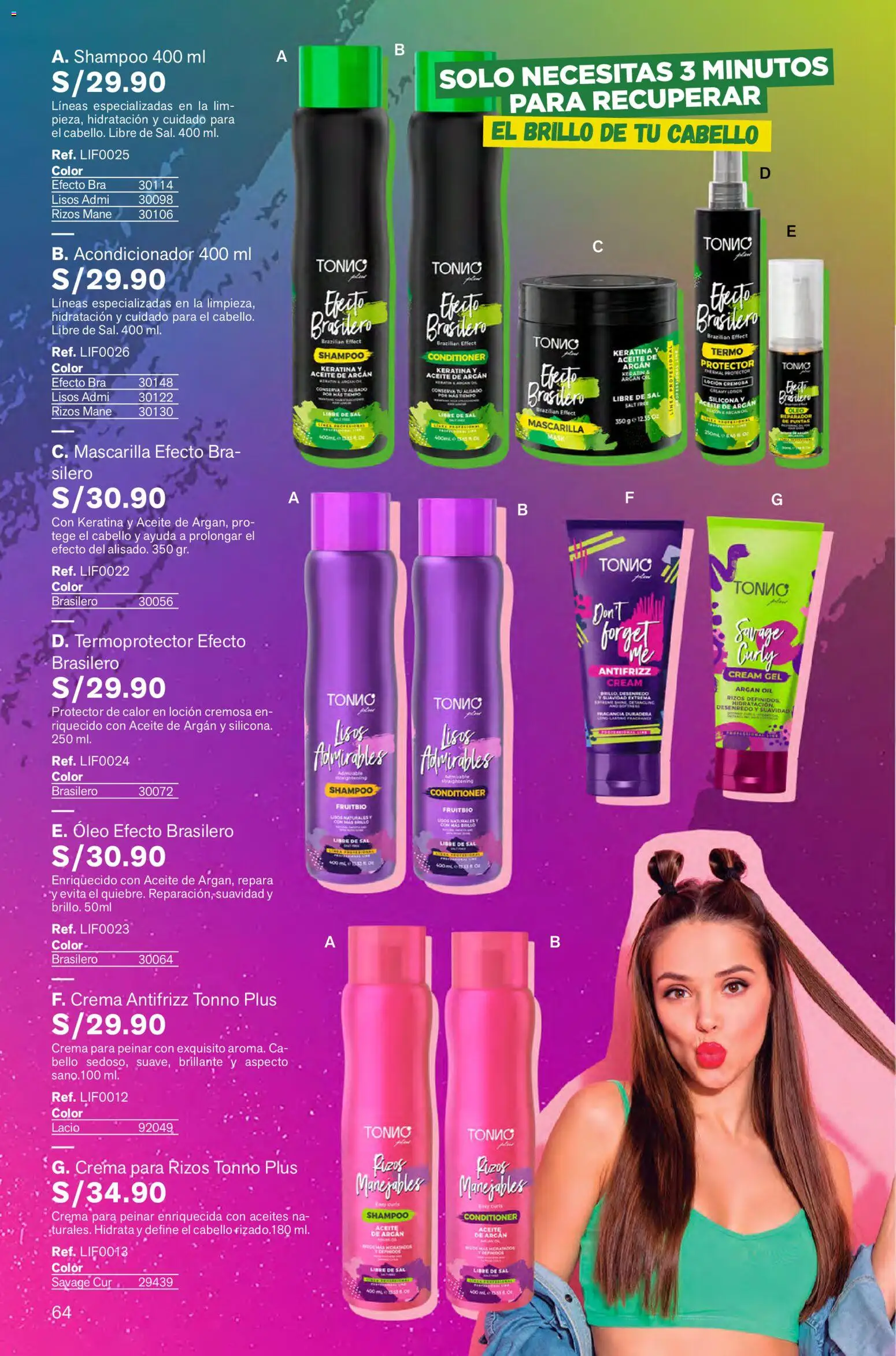 Catálogo Leonisa válido desde 26.12.2025 | Página: 64 | Productos: Shampoo, Acondicionador, Aceite, Crema