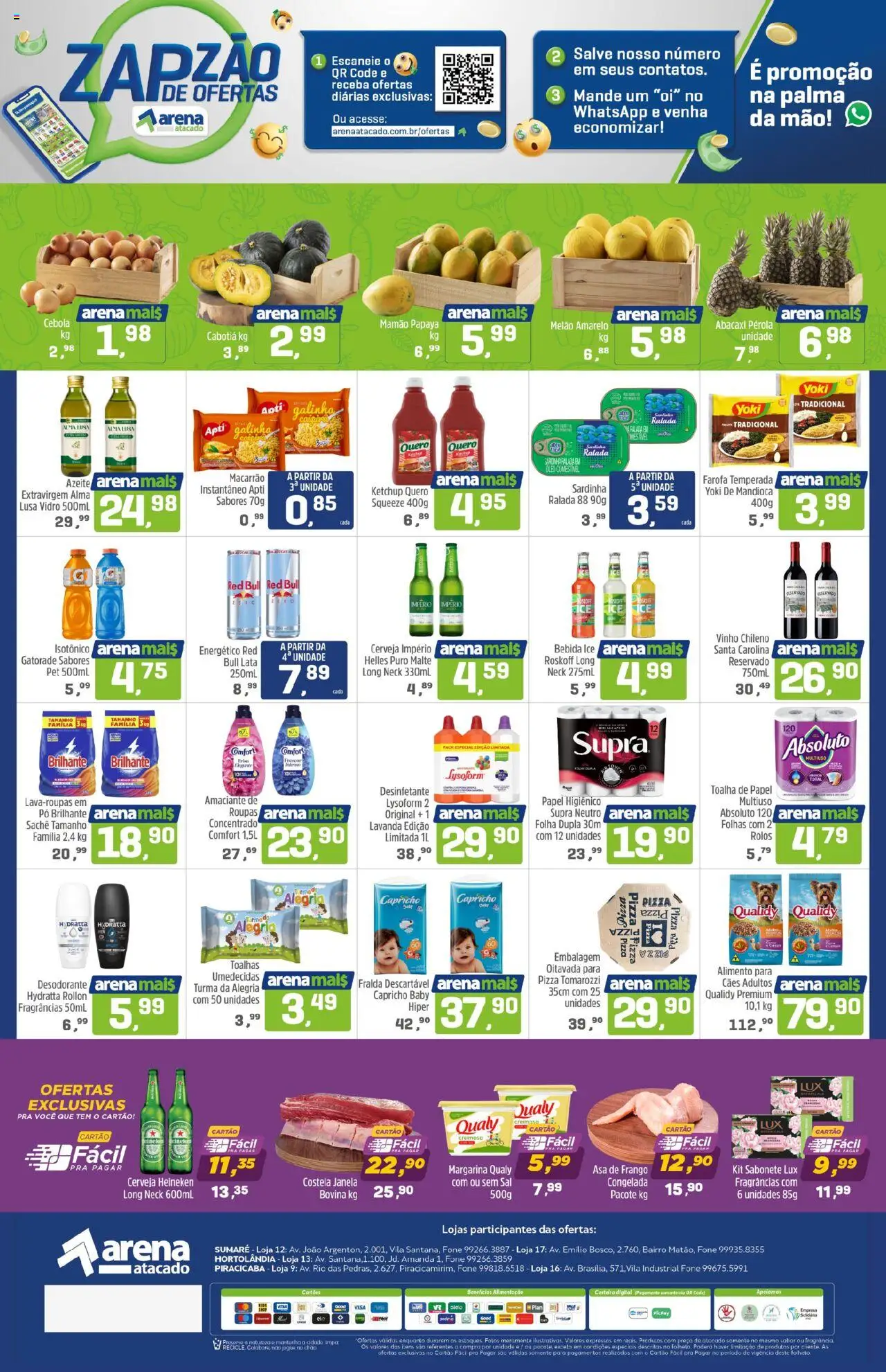 Arena Atacado Folheto - válido de 10.10.2025 | Página: 2 | Produtos: Mandioca, Vinho, Ketchup, Mamão
