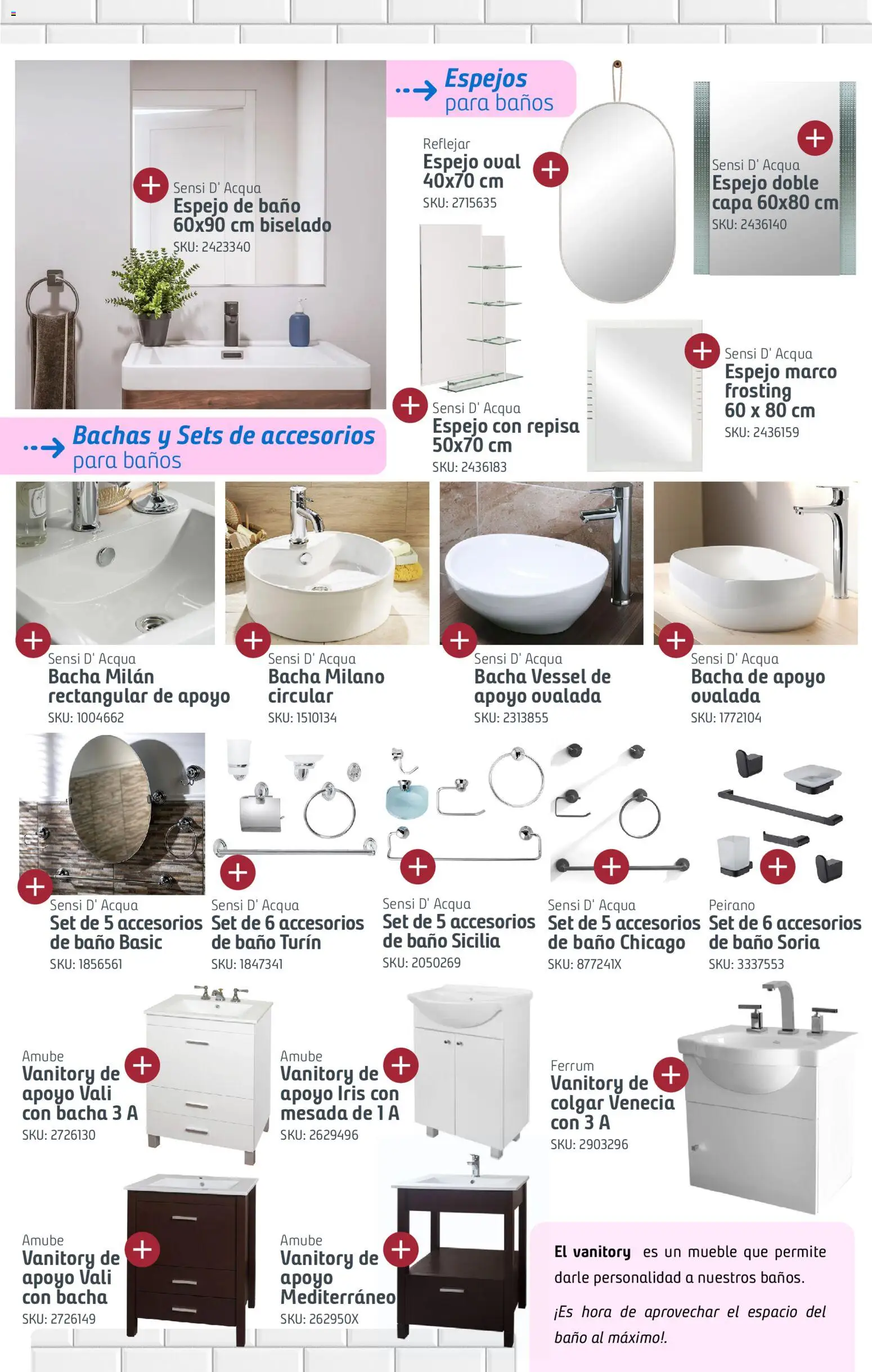 Sodimac catálogo │ válido desde el 18.12.2025 | Página: 9 | Productos: Baño, Espejo, Bacha, Repisa