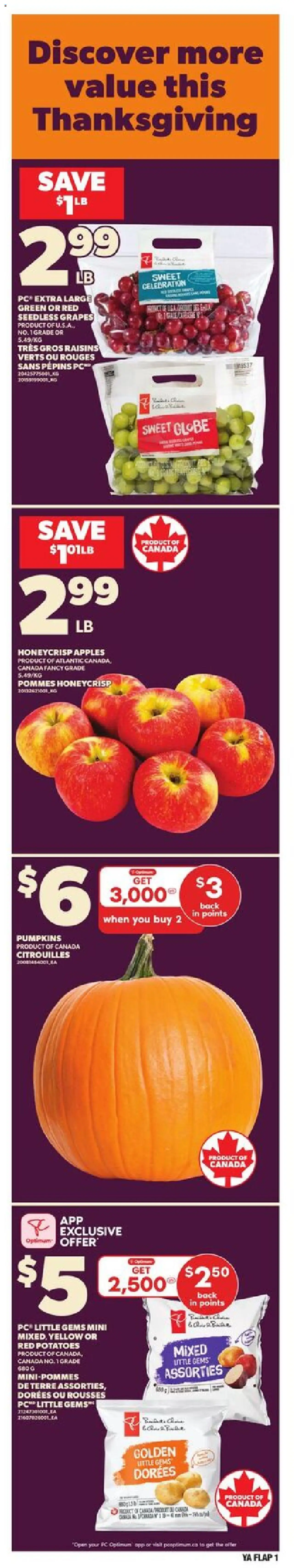 Independent Grocer flyer valid from 02.10.2025 | Page: 1 | Products: PC, Potatoes, Apples