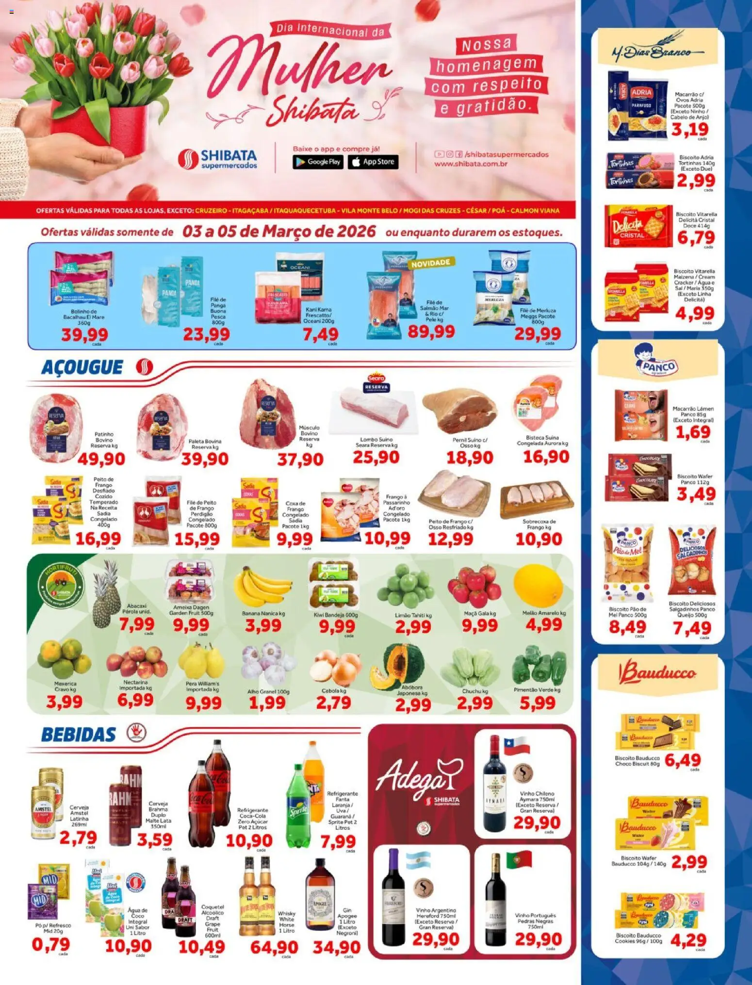 Shibata Folheto - válido de 03.03.2026 | Página: 1 | Produtos: Alho, Cebola, Vinho, Frango