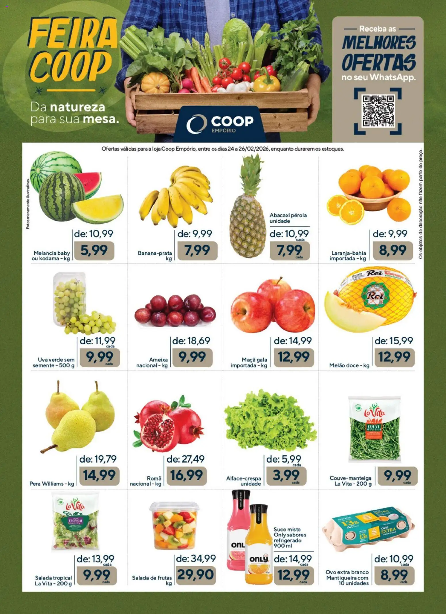 Coop Folheto - válido de 24.02.2026 | Página: 1 | Produtos: Melancia, Pera, Abacaxi, Salada