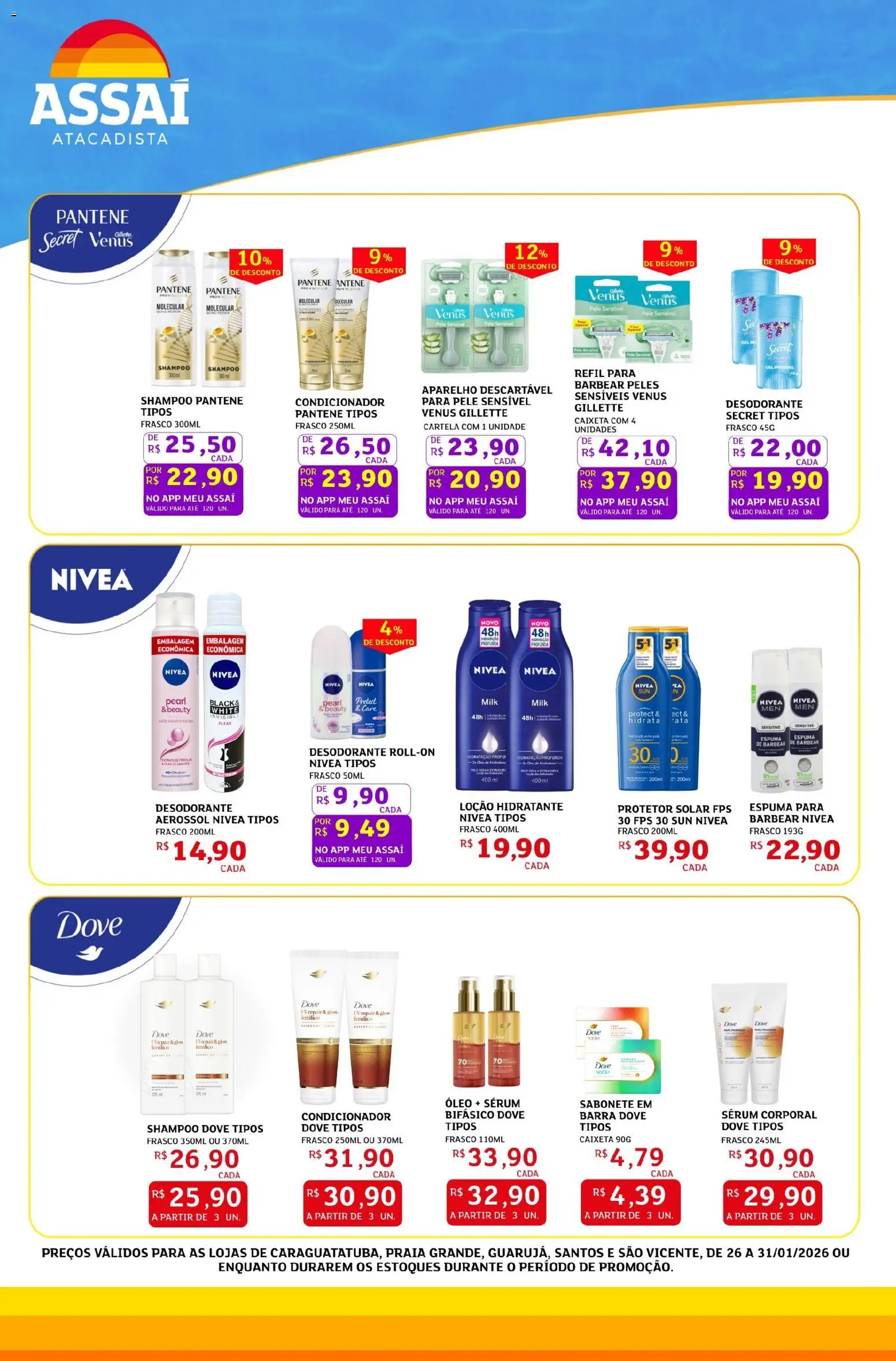 Assaí Atacadista Folheto - válido de 26.01.2026 | Página: 2 | Produtos: Condicionador, Protetor solar, Desodorante, Sérum