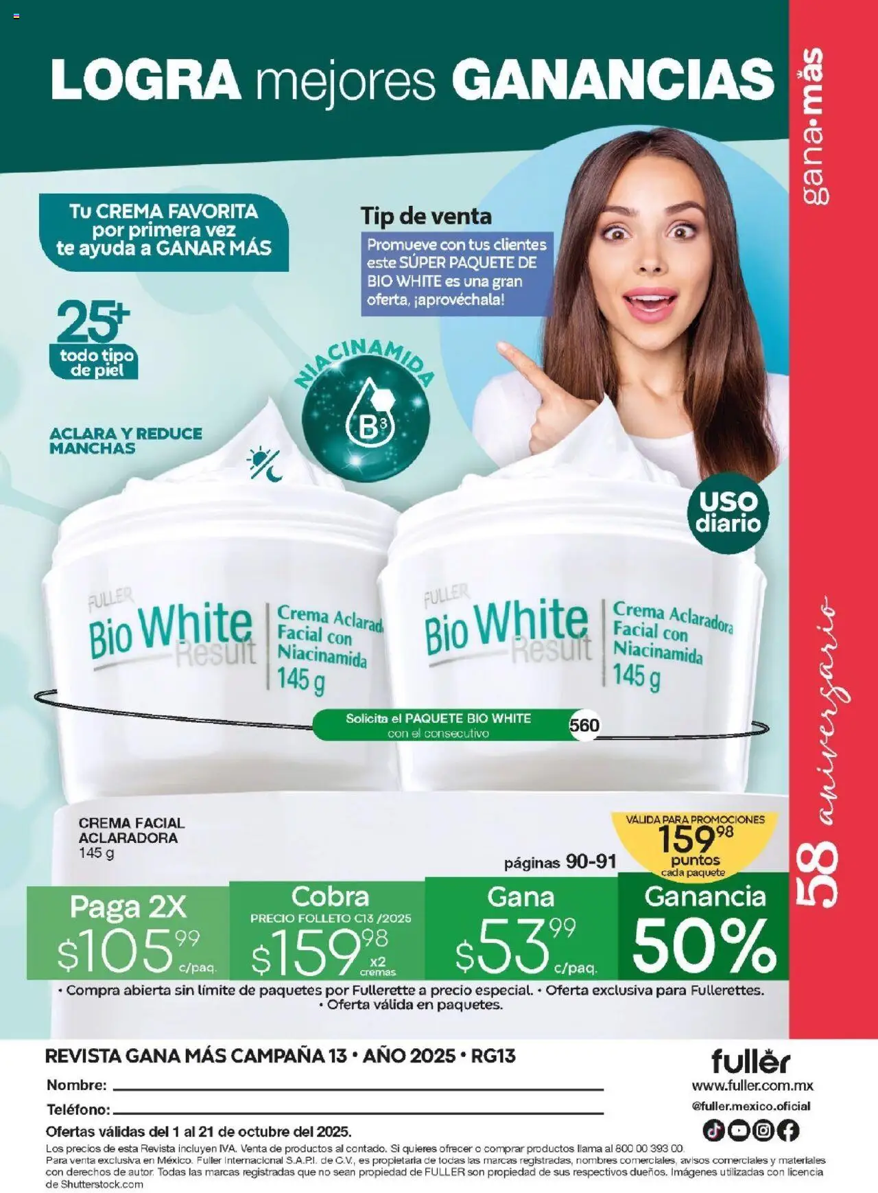 Nuevas ofertas de Fuller válidas en toda la República Mexicana desde el 01.10.2025. ¡Encuentra las mejores ofertas en Fuller - Revista Gana Más C13! | Página: 40 | Productos: Crema, Té, Teléfono, Campana
