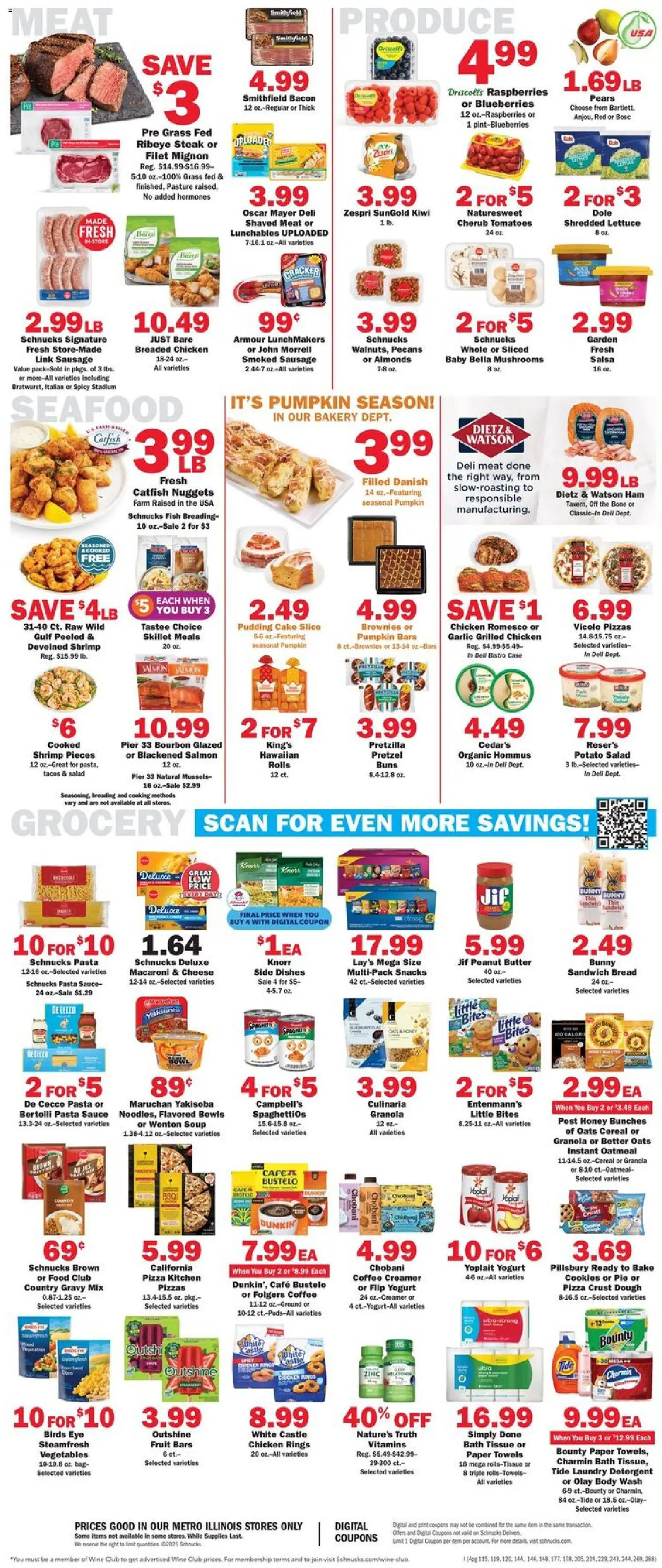 Schnucks Weekly Print Ad - IL - valid from 29.10.2025 | Page: 4 | Products: Butter, Pizza, Garlic, Case