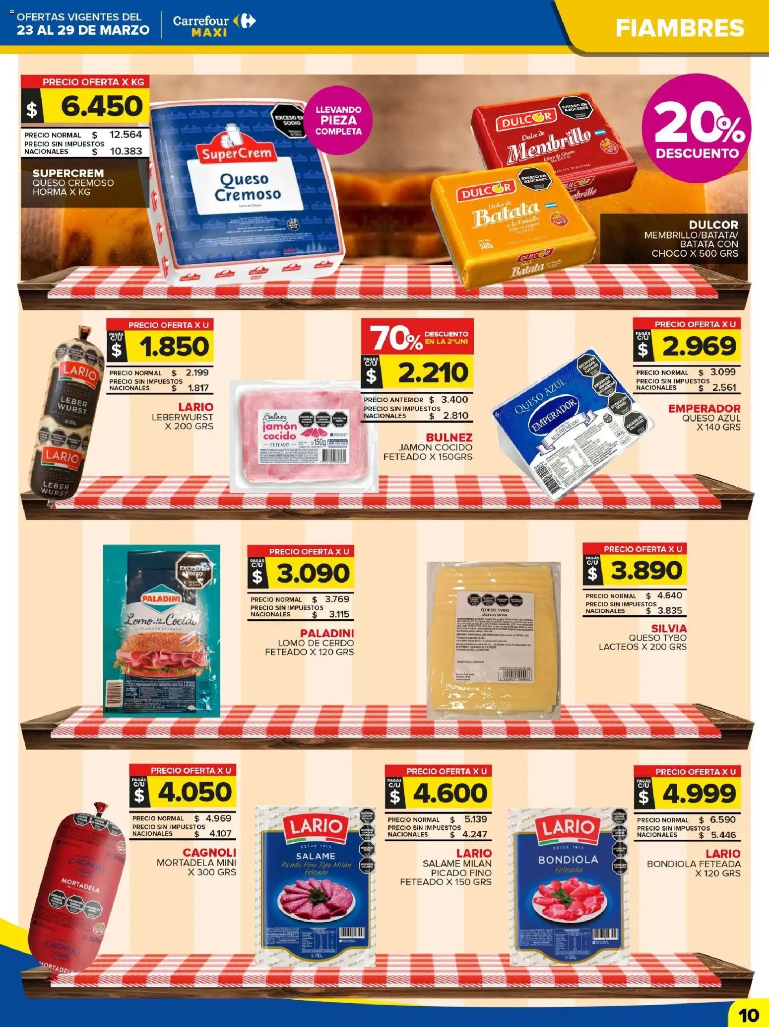 Carrefour Maxi catálogo │ válido desde el 23.03.2026 | Página: 10 | Productos: Batata, Jamón, Salame, Cerdo