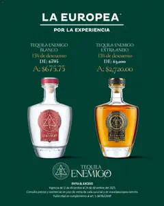 Vista previa de La Europea catálogo Tequila Enemigo, nuevo folleto de la tienda, válido en México a partir del 12.12.2025