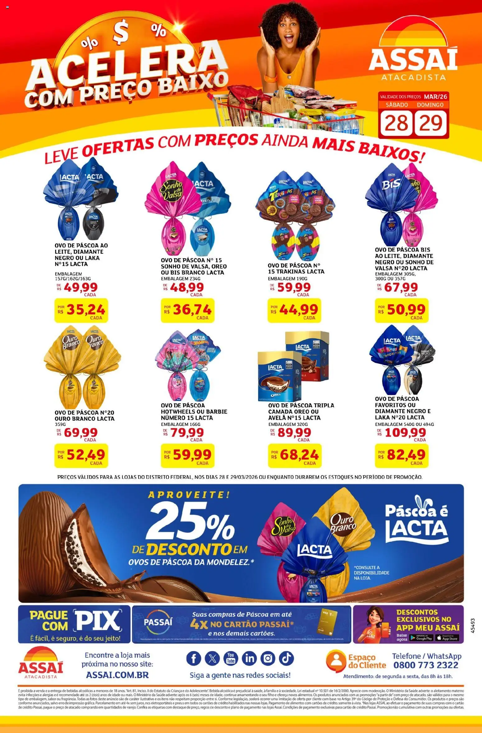 Assaí Atacadista Folheto - válido de 28.03.2026 | Página: 1 | Produtos: Pneus, Baixo, Telefone, Avelã