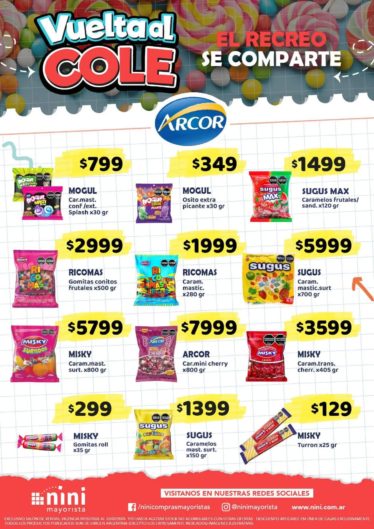 Vuelta al COLE │ válido desde el 09.02.2026 | Página: 7 | Productos: Gomitas, Mani, Turrón
