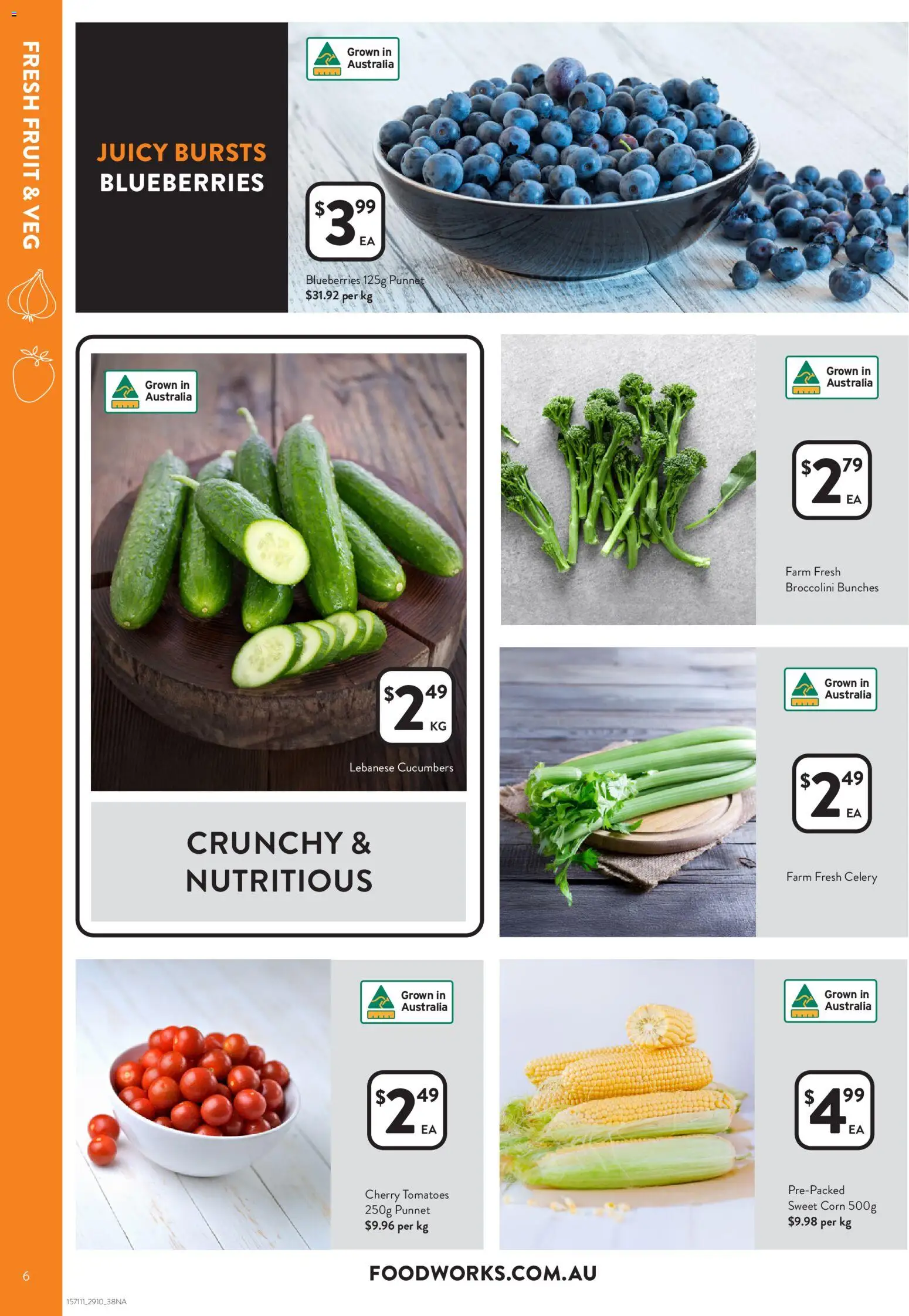 Foodworks catalogue - valid from 29.10.2025 | Page: 6 | Products: Tomatoes, Cucumbers, Blueberries