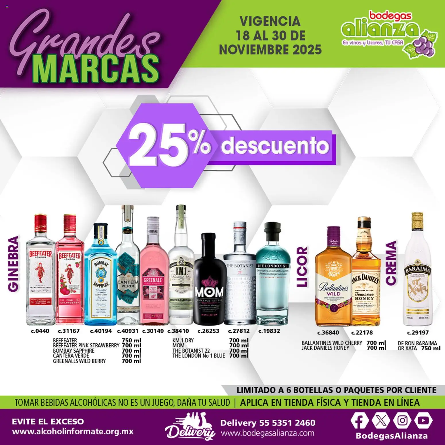Nuevas ofertas de Bodegas Alianza válidas en toda la República Mexicana desde el 18.11.2025. ¡Encuentra las mejores ofertas en Bodegas Alianza catálogo Ofertas ! | Página: 7 | Productos: Crema, Ginebra