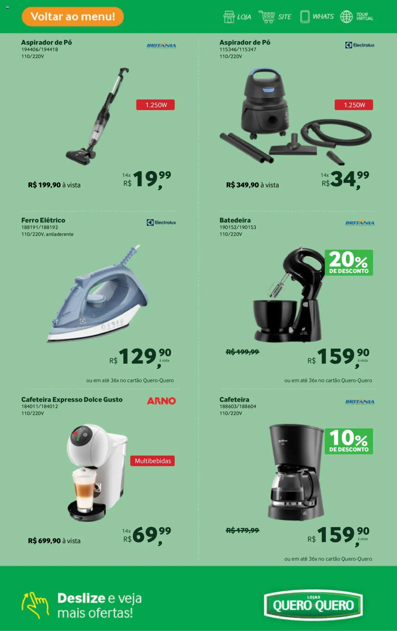 Lojas Quero-Quero Folheto - válido de 16.09.2025 | Página: 28 | Produtos: Ferro, Batedeira, Pó, Cafeteira