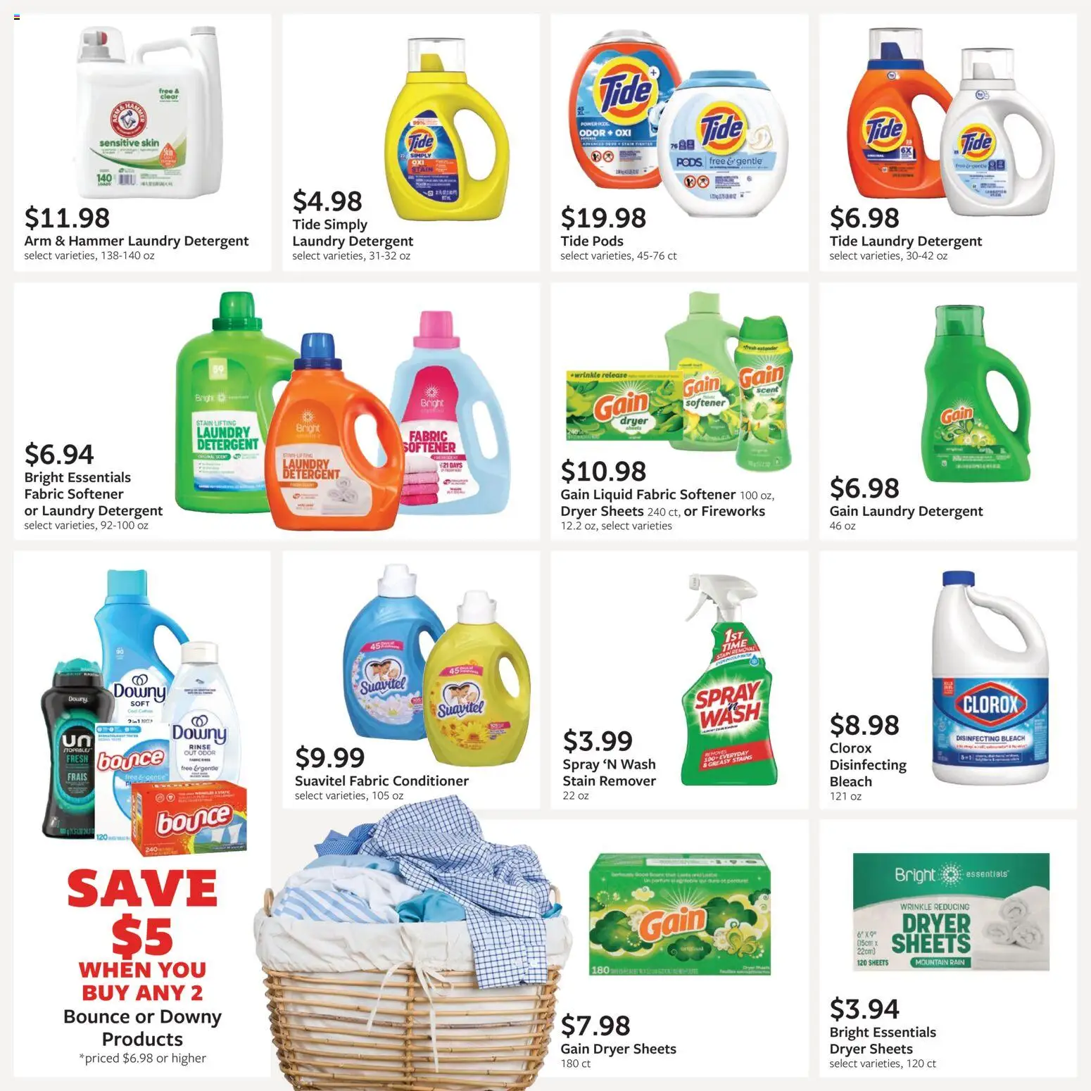 Fareway Monthly Ad - valid from 02.03.2026 | Page: 47 | Products: Fabric softener, Stain remover, Detergent, Dryer