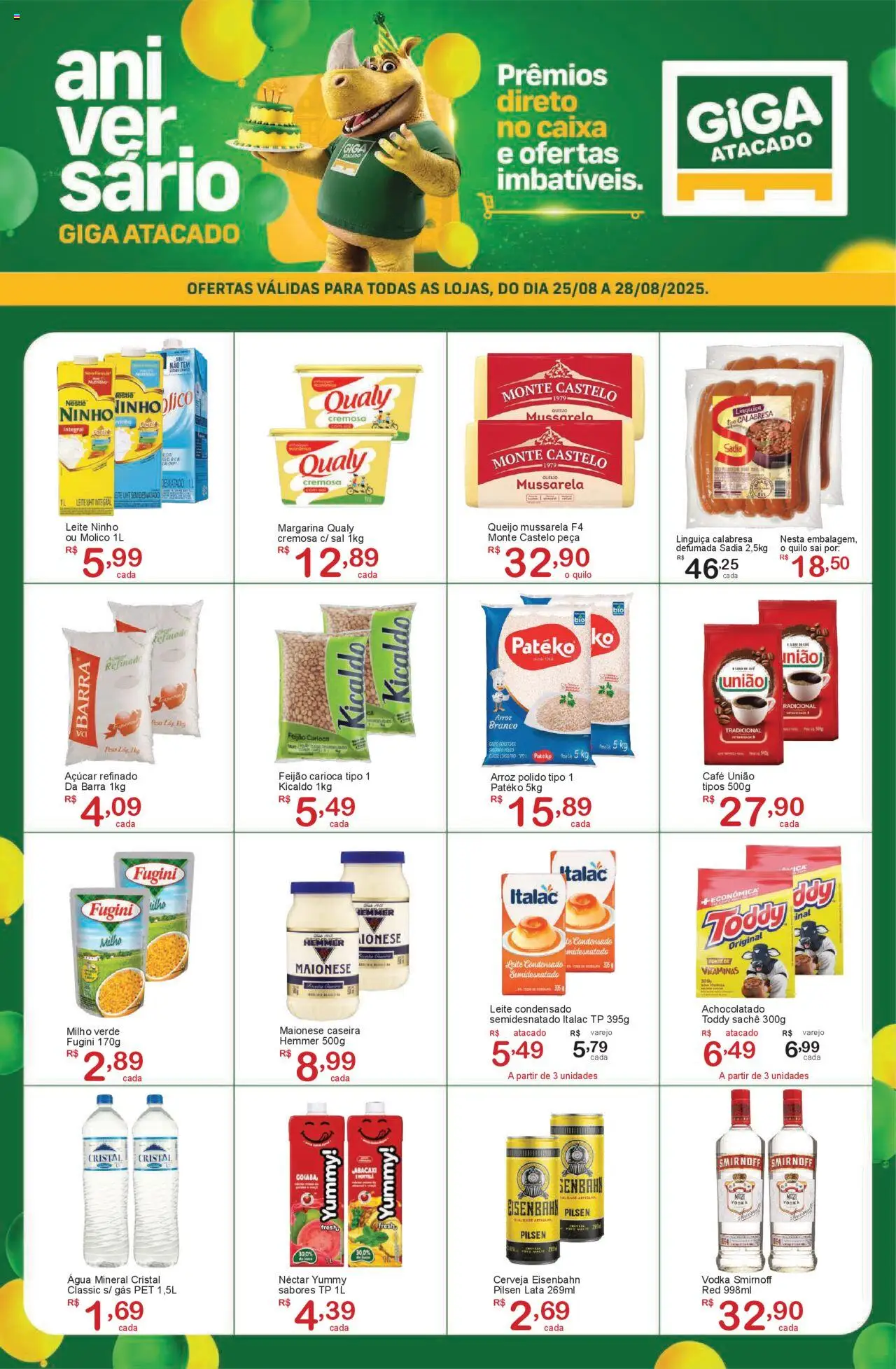GIGA Atacado Folheto - válido de 25.08.2025 | Página: 1 | Produtos: Goiaba, Achocolatado, Leite, Cerveja
