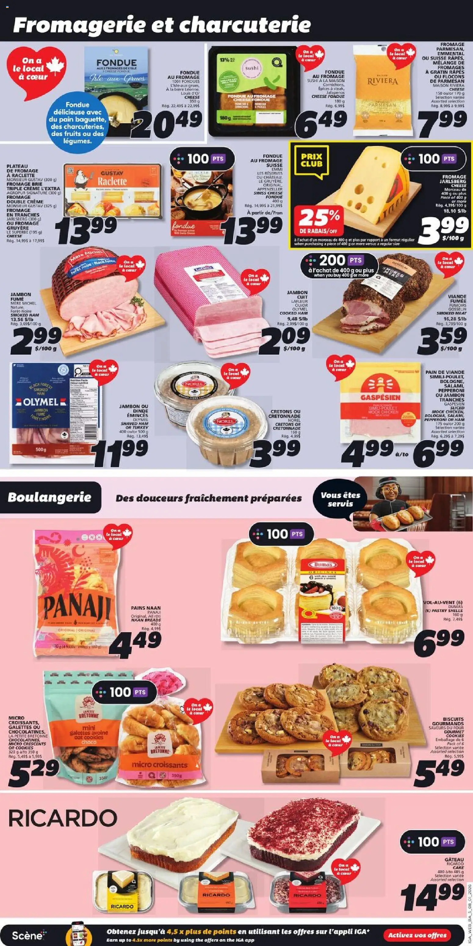 IGA flyer valid from 08.01.2026 | Page: 7 | Products: Cookies, Cheese, Ham, Chicken