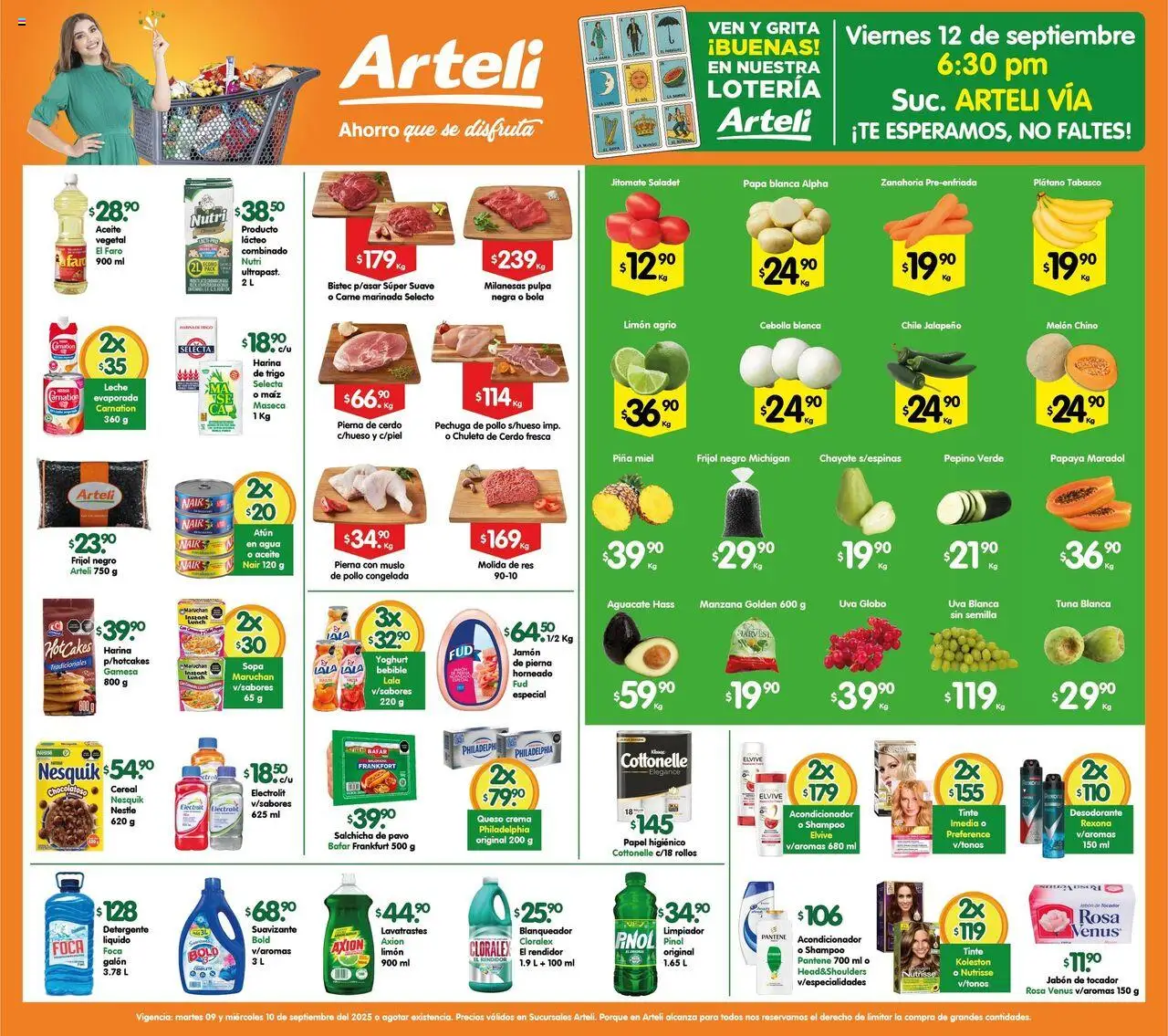 Nuevas ofertas de Arteli válidas en toda la República Mexicana desde el 09.09.2025. ¡Encuentra las mejores ofertas en Arteli - Folleto Arteli! | Página: 1 | Productos: Aguacate, Jamón, Cerdo, Limpiador