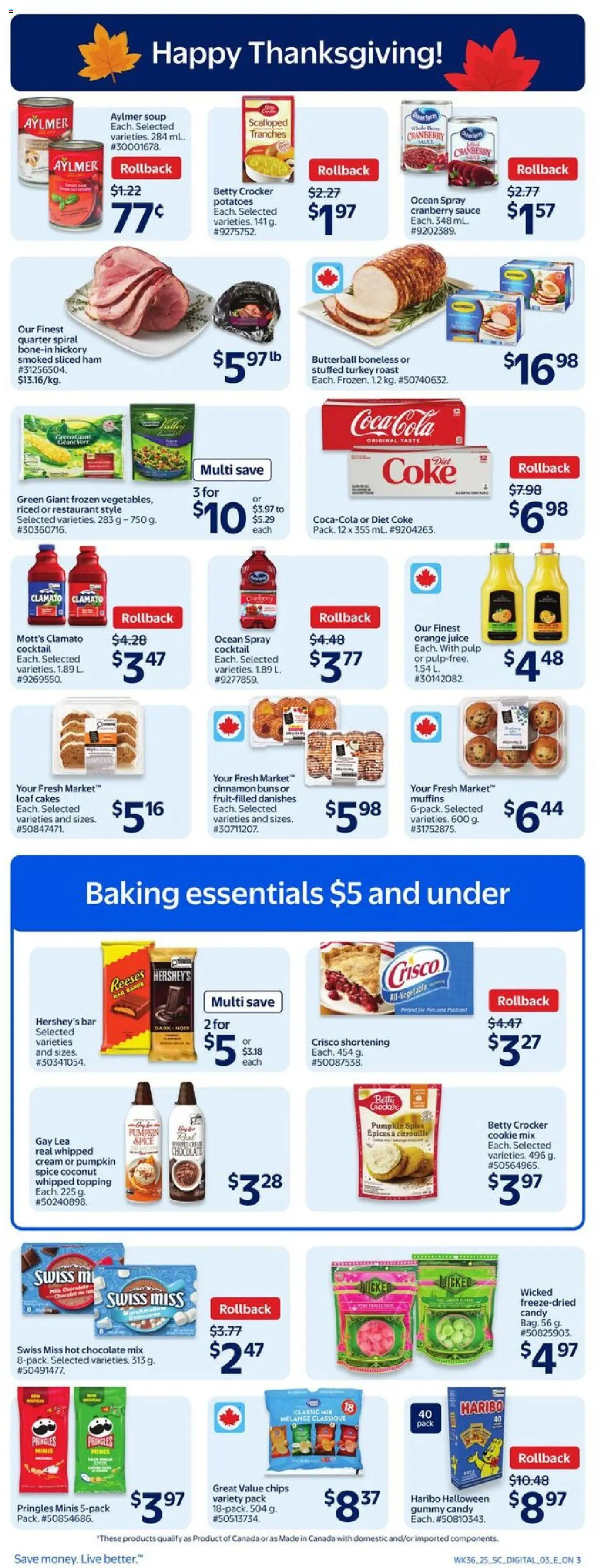 Walmart flyer valid from 02.10.2025 | Page: 7 | Products: Chips, Potatoes, Chocolate, Pumpkin