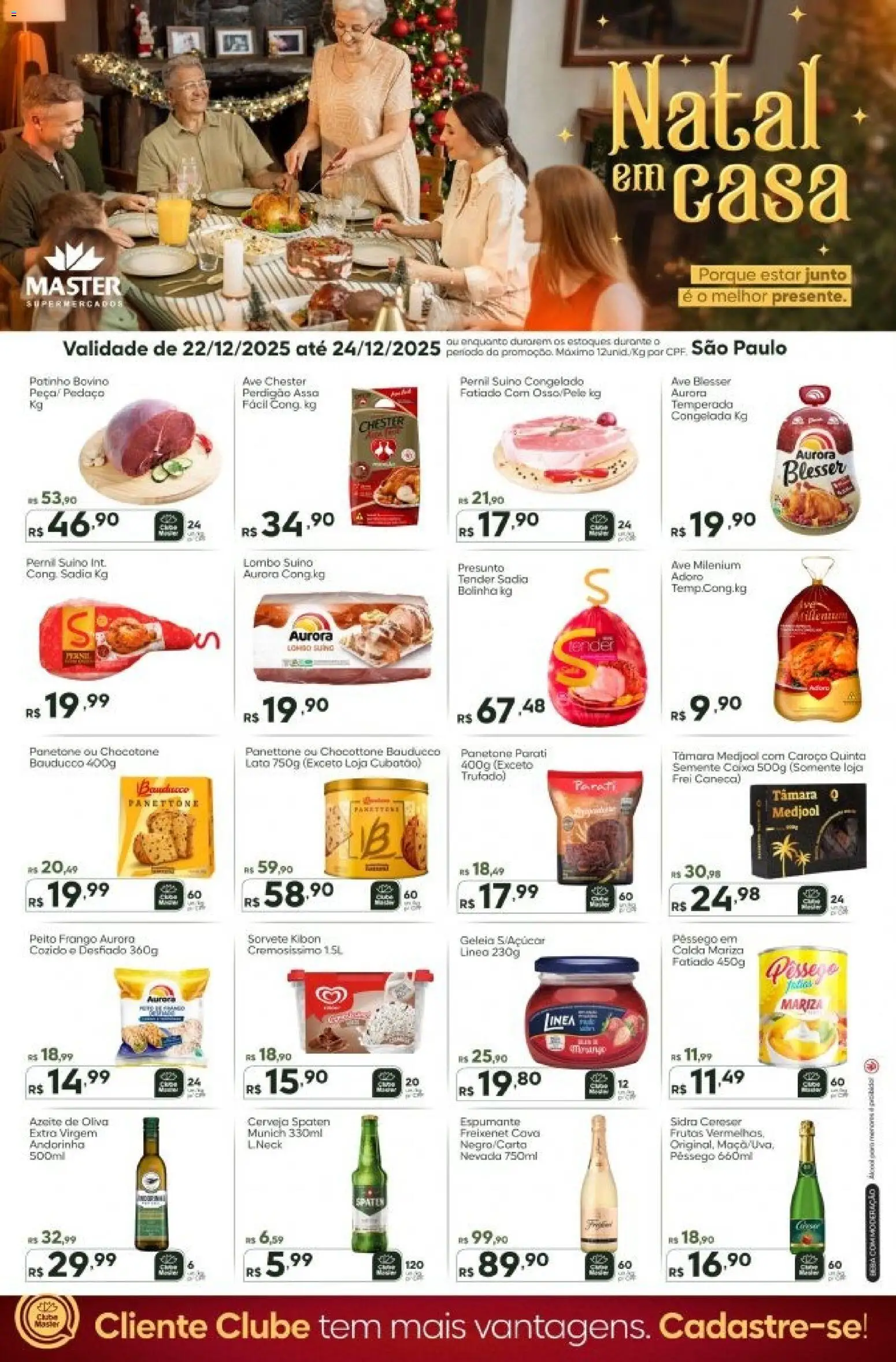 Master Folheto - válido de 22.12.2025 | Página: 1 | Produtos: Espumante, Presunto, Panetone, Chocotone