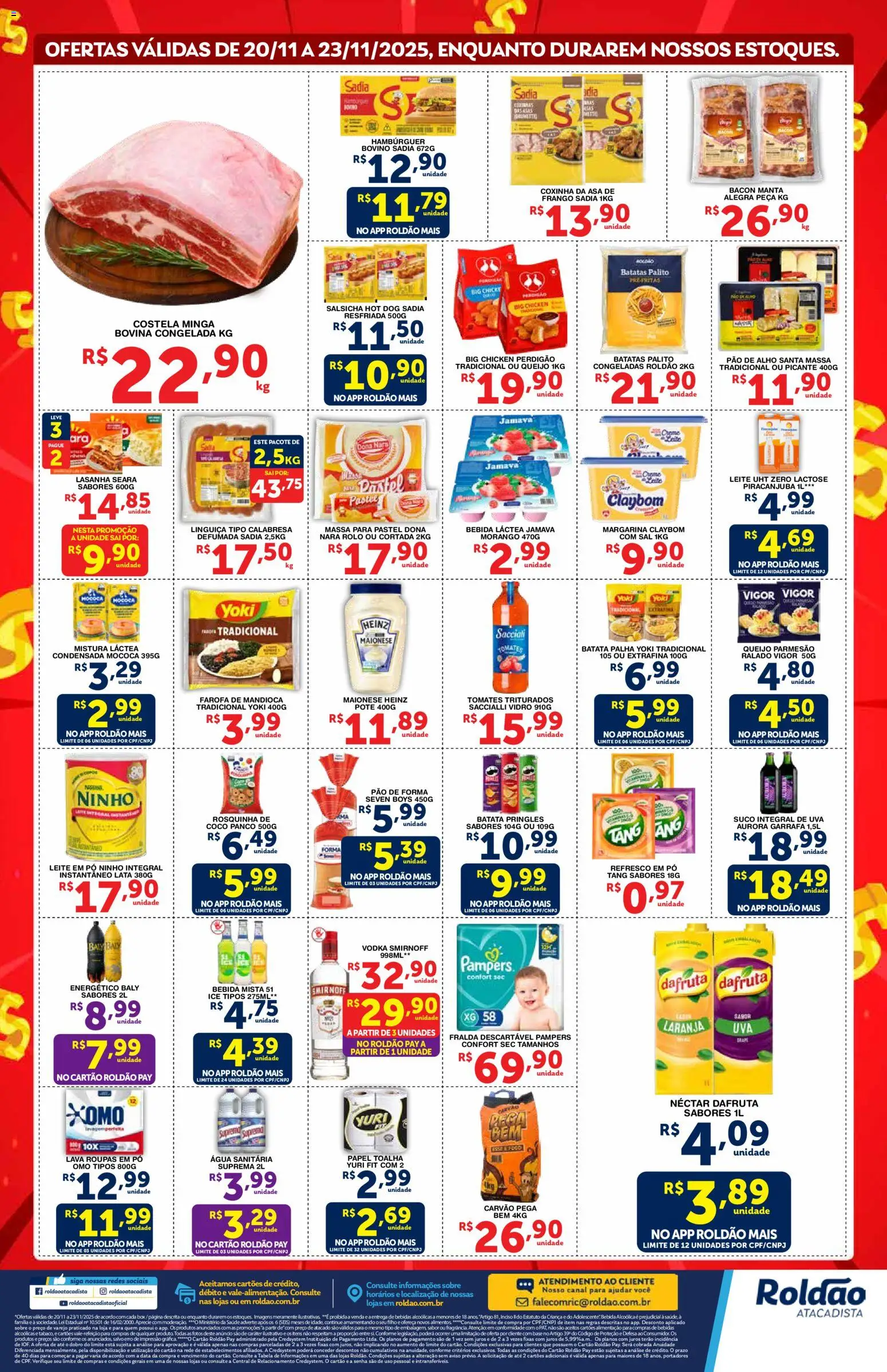 Roldão Folheto - válido de 20.11.2025 | Página: 2 | Produtos: Salsicha, Leite, Queijo, Suco