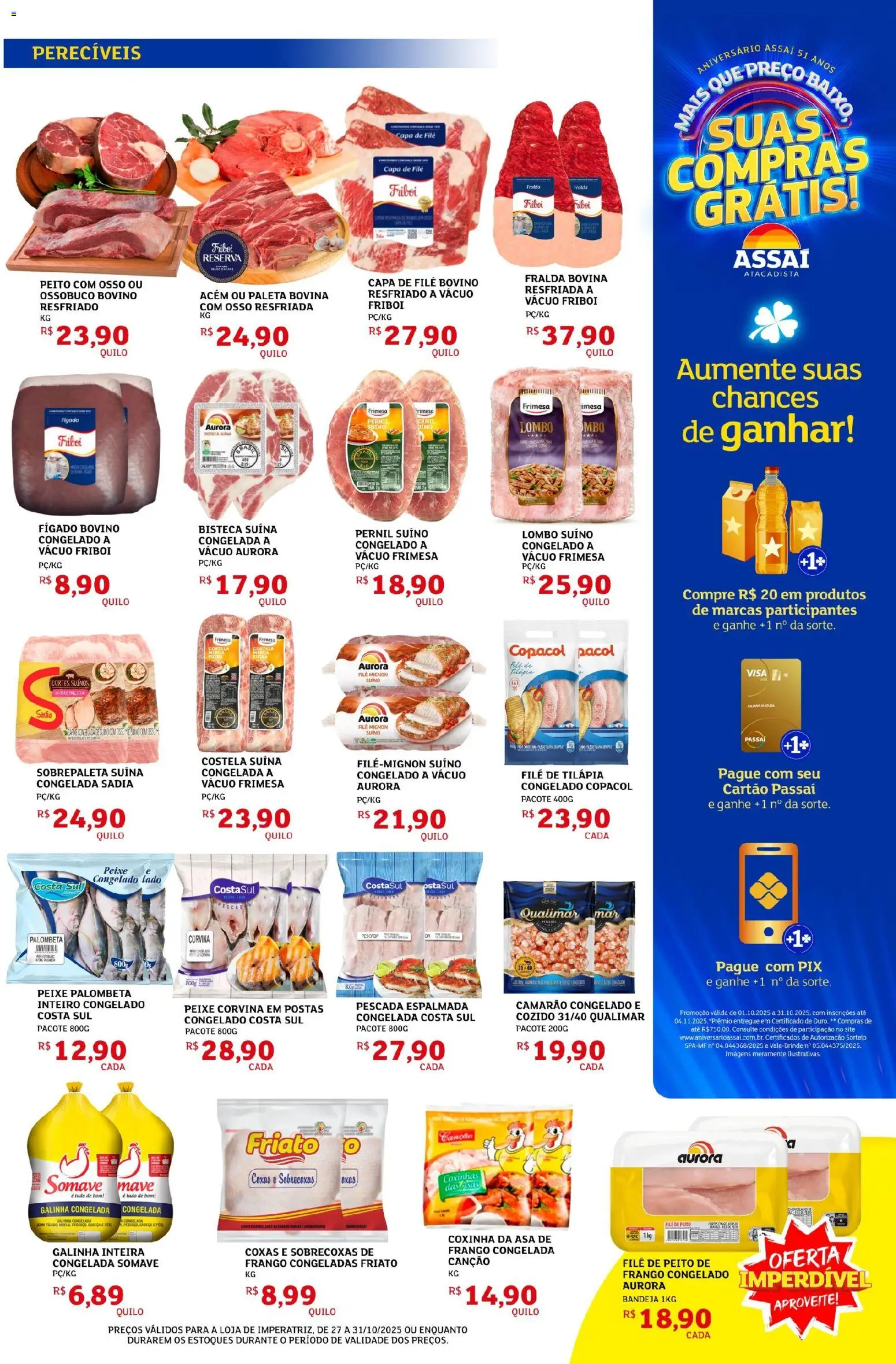 Assaí Atacadista Folheto - válido de 27.10.2025 | Página: 3 | Produtos: Lombo, Pernil, Tilápia, Bandeja