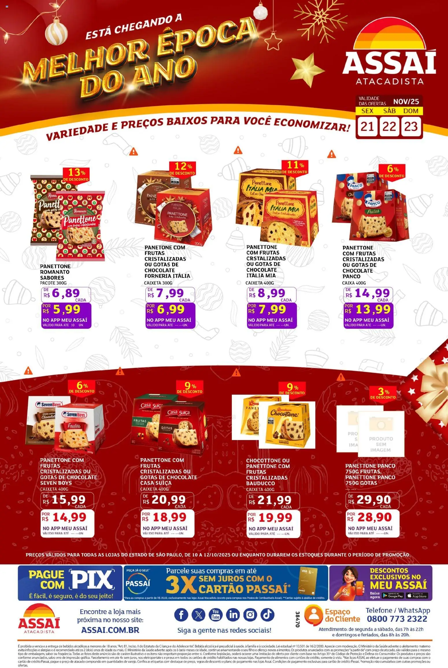 Assaí Atacadista Folheto - válido de 21.11.2025 | Página: 1 | Produtos: Pneus, Base, Telefone, Frutas cristalizadas
