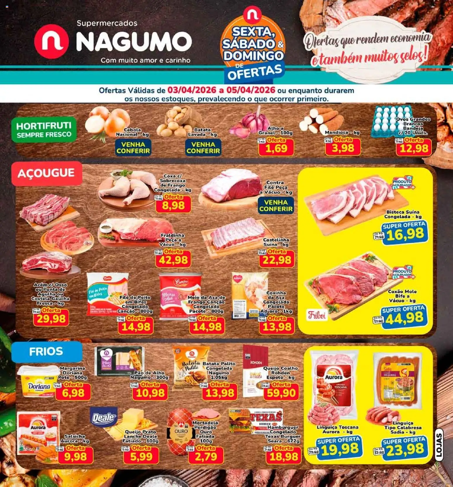 Nagumo Folheto - válido de 03.04.2026 | Página: 1 | Produtos: Pao de alho, Acém, Fraldinha, Pão