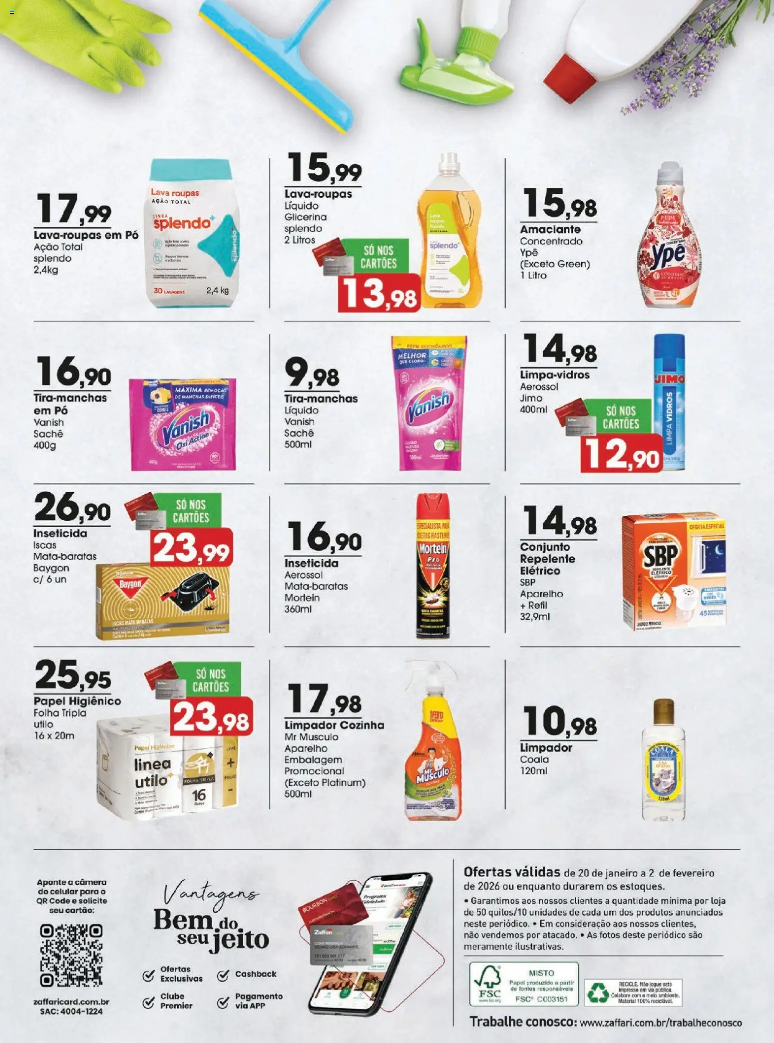 Zaffari Folheto - válido de 20.01.2026 | Página: 14 | Produtos: Repelente, Vanish, Amaciante, Câmera