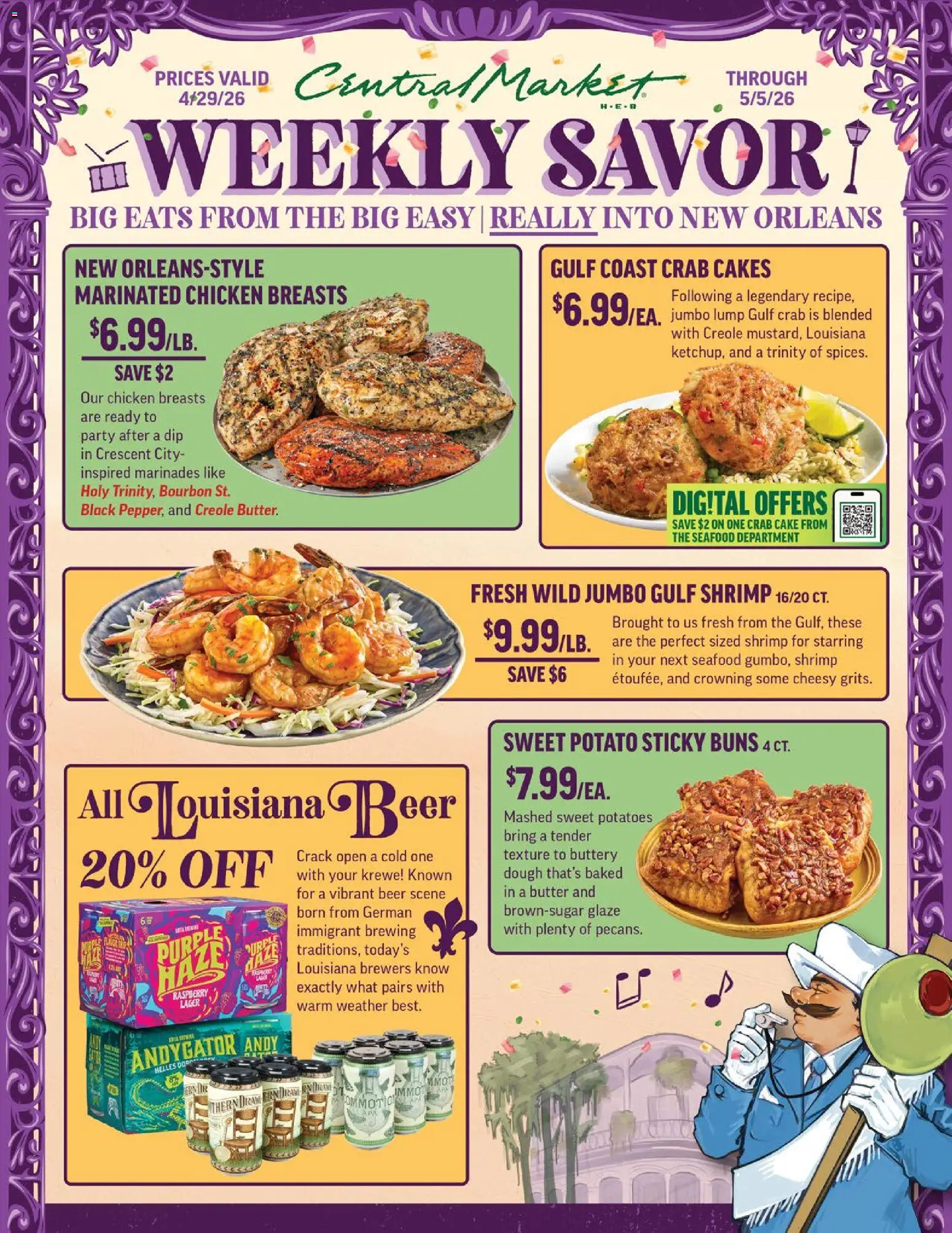 Central Market Weekly Ad - valid from 29.04.2026 | Page: 1 | Products: Beer, Potatoes, Seafood, Raspberry