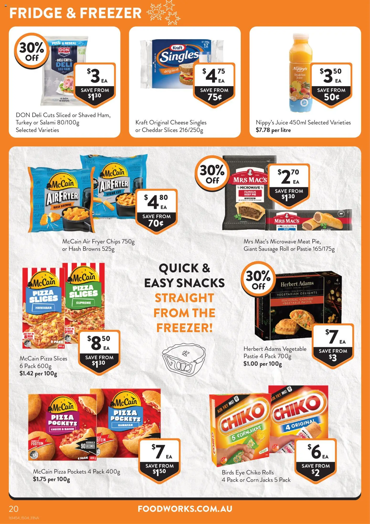 Foodworks catalogue - valid from 15.04.2026 | Page: 20 | Products: Bacon, Peel, Turkey, Fridge