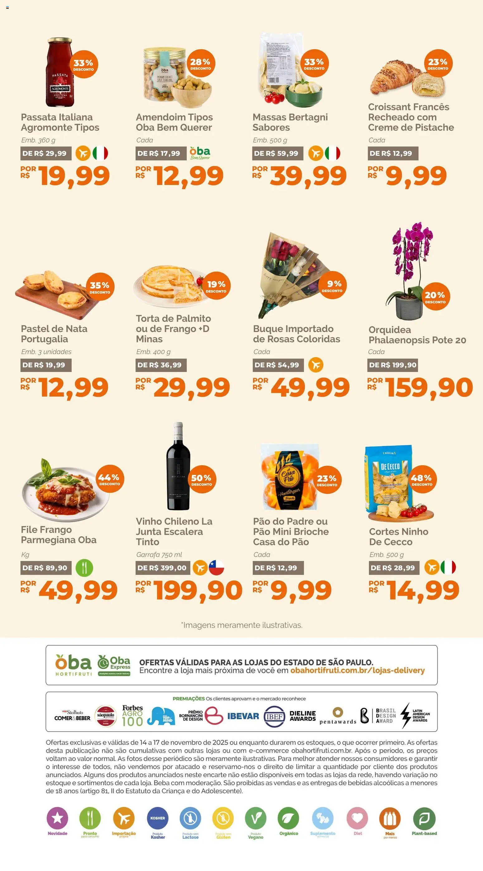 Oba Hortifruti Folheto - válido de 14.11.2025 | Página: 6 | Produtos: Vinho, Nata, Creme, Frango