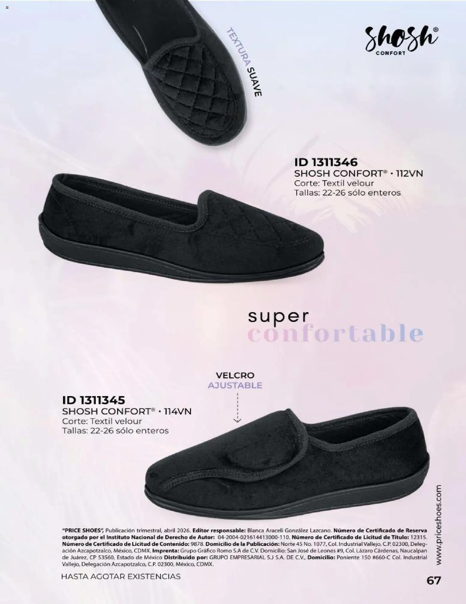 Nuevas ofertas de Price Shoes válidas en toda la República Mexicana desde el 23.04.2026. ¡Encuentra las mejores ofertas en Price Shoes catálogo Especial Confort! | Página: 67