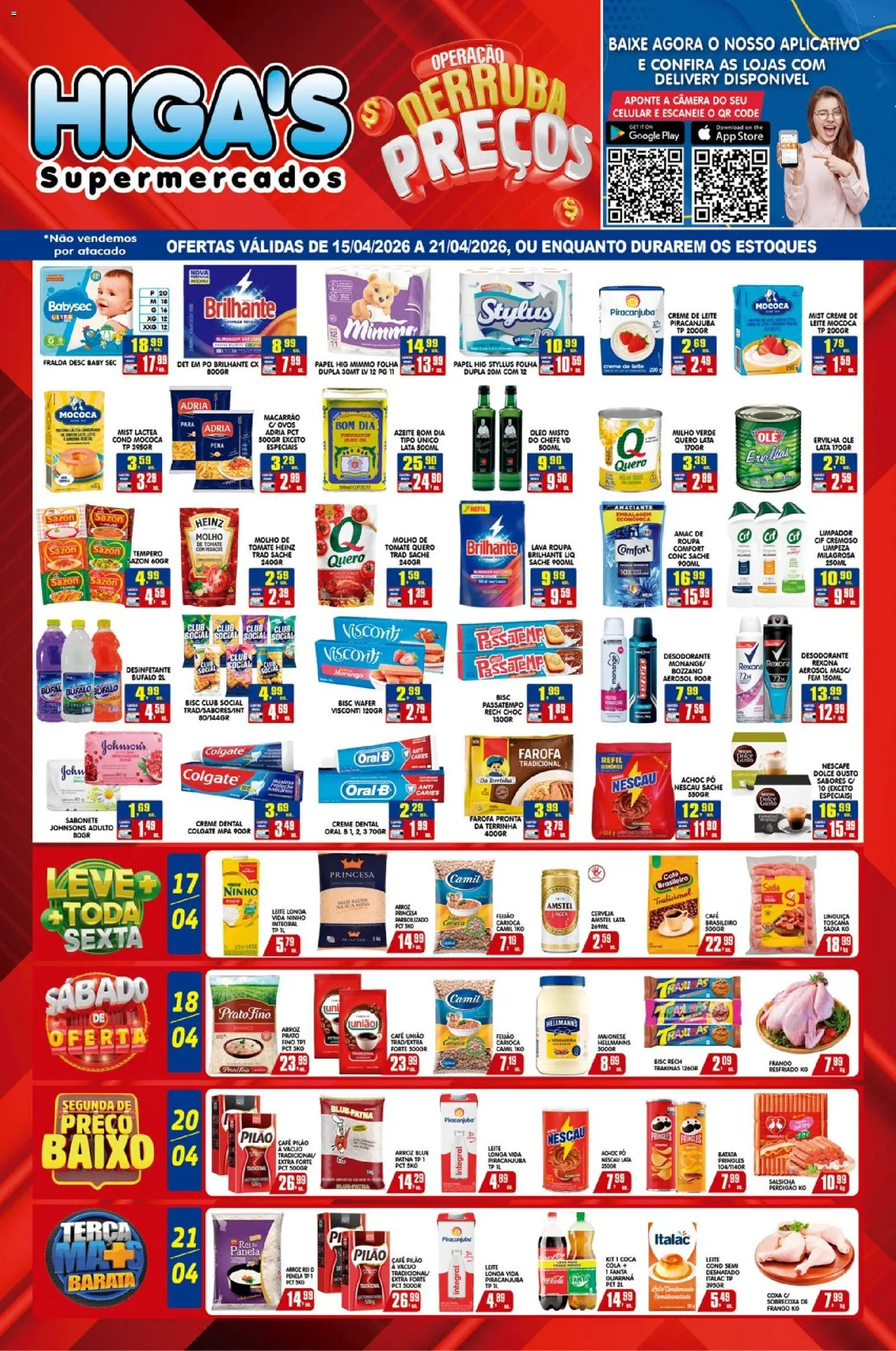 Higa's Supermercado Folheto - válido de 15.04.2026 | Página: 1 | Produtos: Feijão, Macarrão, Frango, Maionese