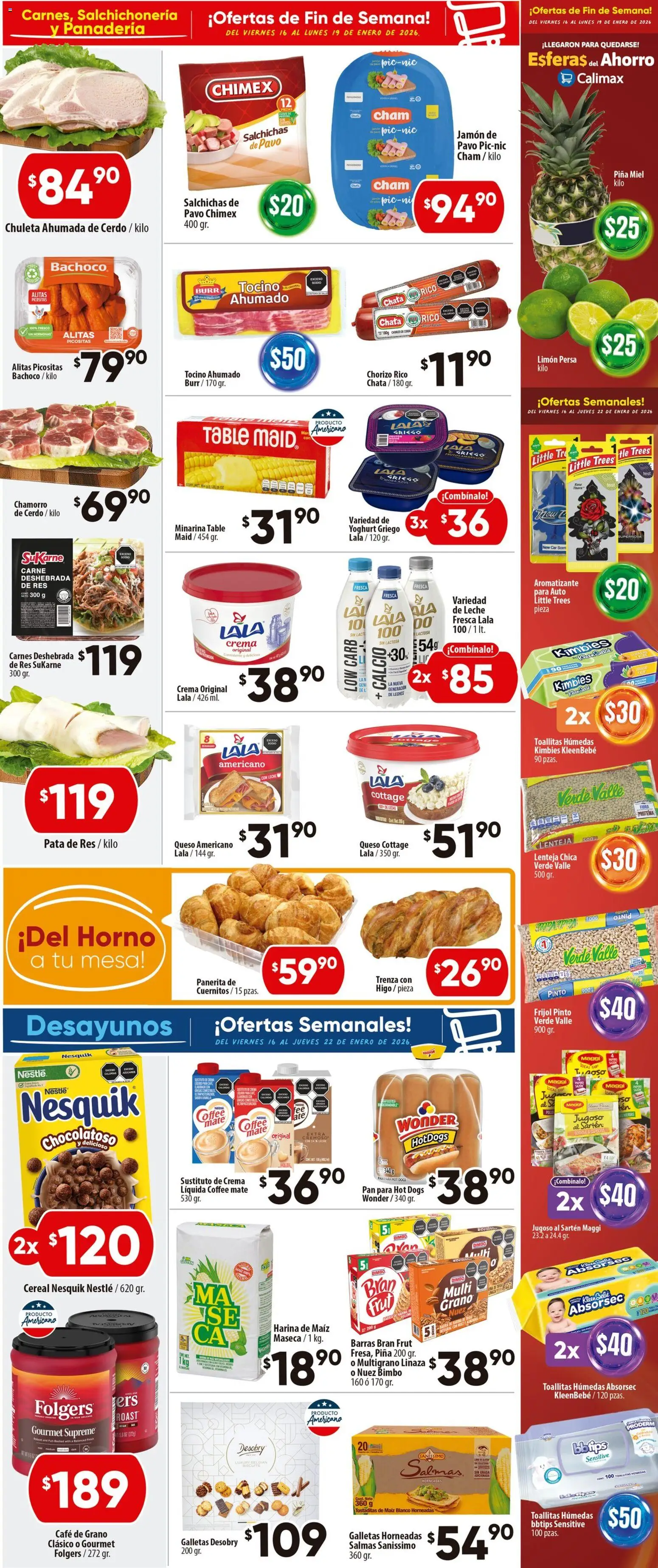 Nuevas ofertas de Calimax válidas en toda la República Mexicana desde el 16.01.2026. ¡Encuentra las mejores ofertas en Calimax folleto Ensenada! | Página: 2 | Productos: Queso, Res, Chorizo, Piña