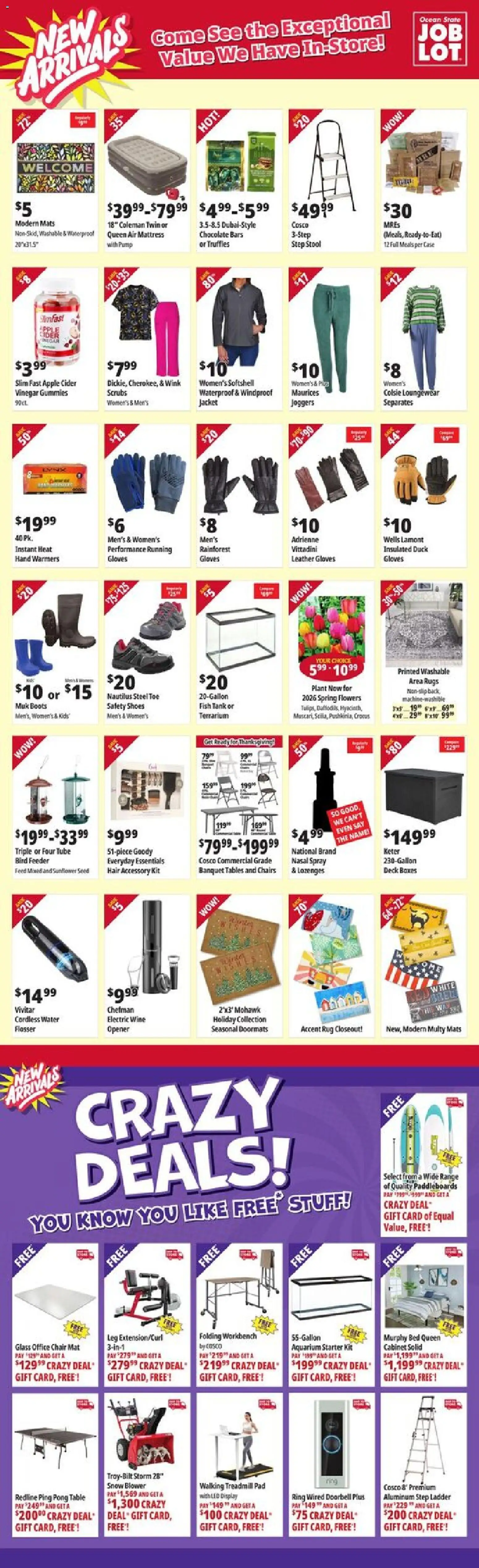 Ocean State Job Lot New Arrivals - valid from 30.10.2025 | Page: 1 | Products: Cider, Snow Blower, Water, Blower
