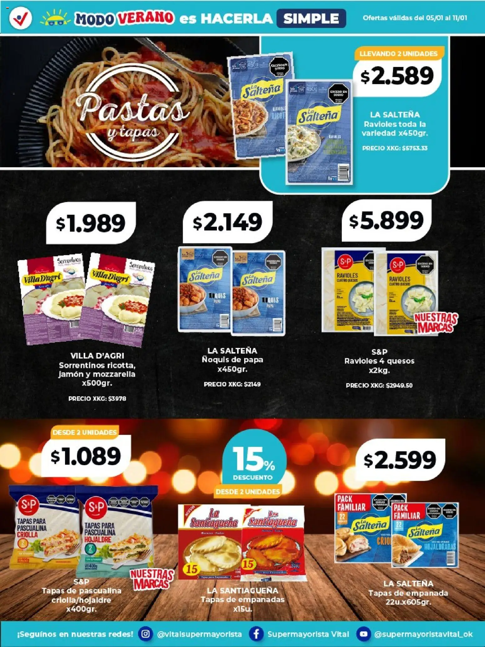 Vital - Especial de frescos │ válido desde el 05.01.2026 | Página: 9 | Productos: Papa, Jamón, Ravioles, Ñoquis