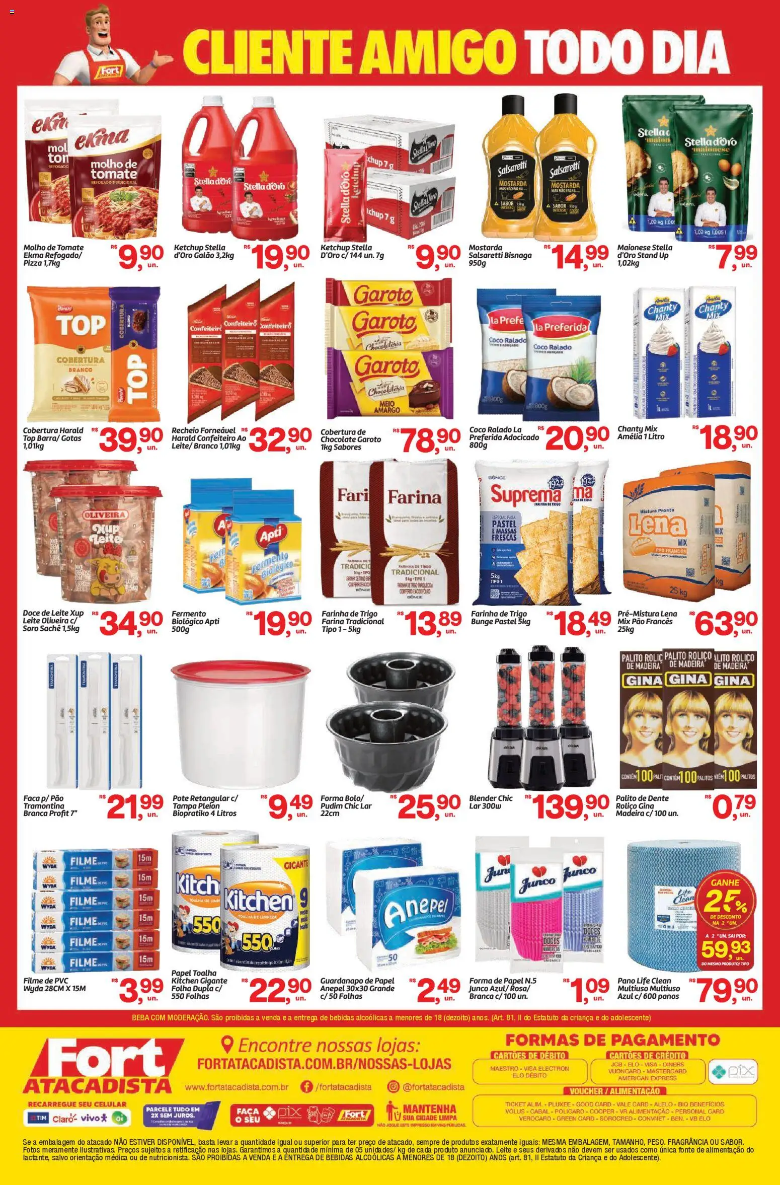 Fort Atacadista Folheto - válido de 23.03.2026 | Página: 2 | Produtos: filme de PVC, Celular, Pão, Guardanapo