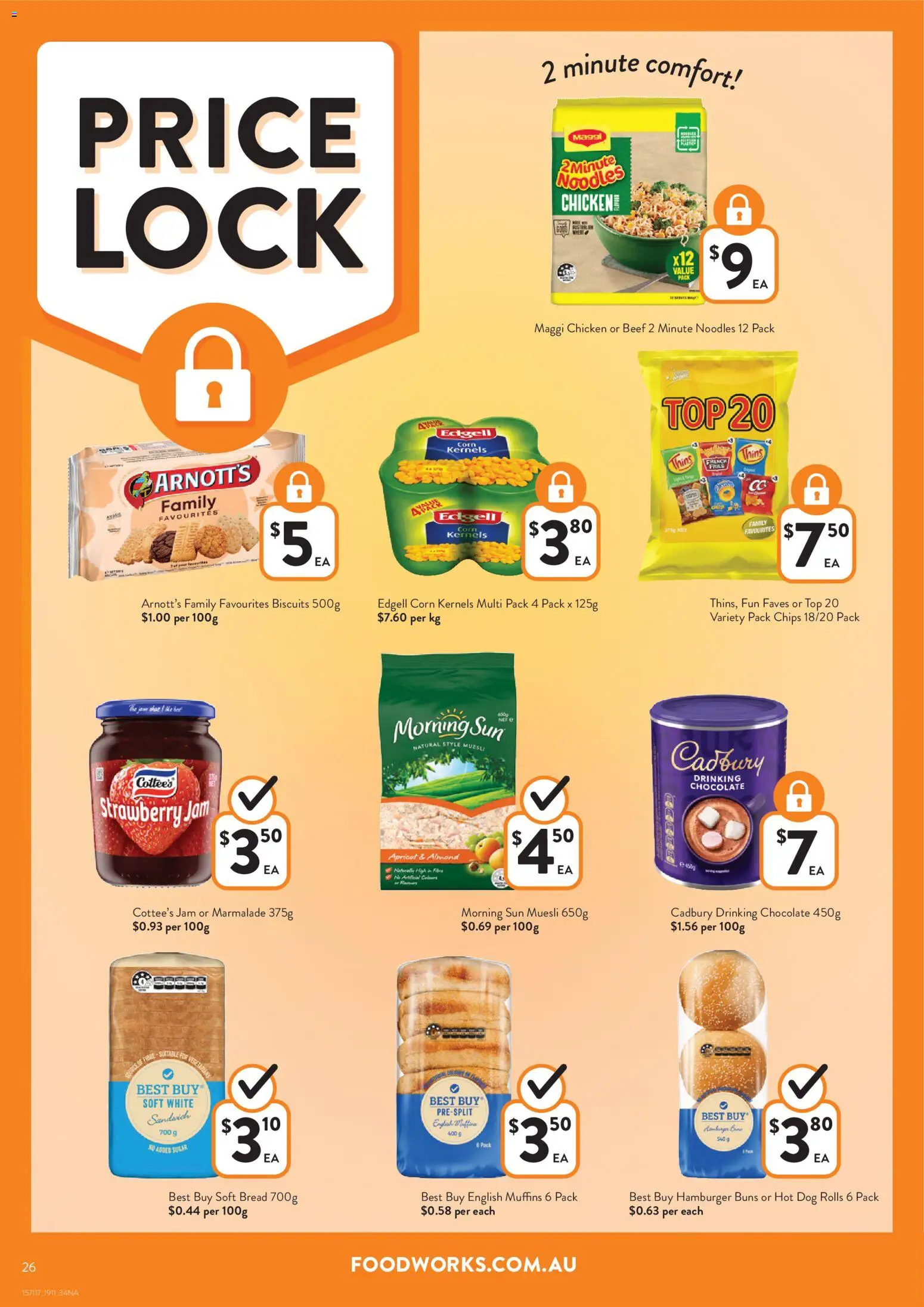 Foodworks catalogue - valid from 19.11.2025 | Page: 26 | Products: Bread, Chicken, Chips, Biscuits