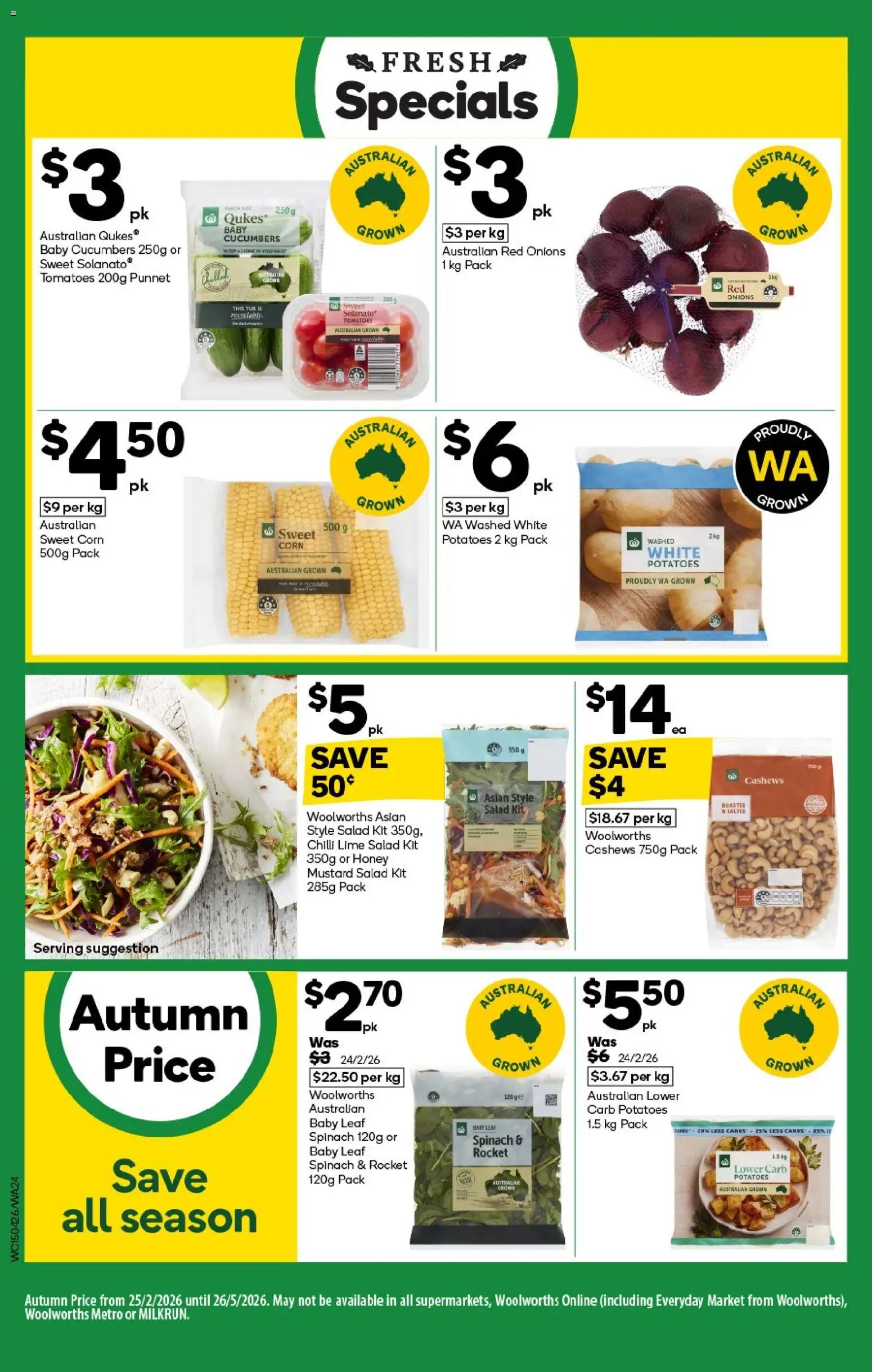Woolworths catalogue - valid from 15.04.2026 | Page: 24 | Products: Honey, Tomatoes, Mustard, Spinach