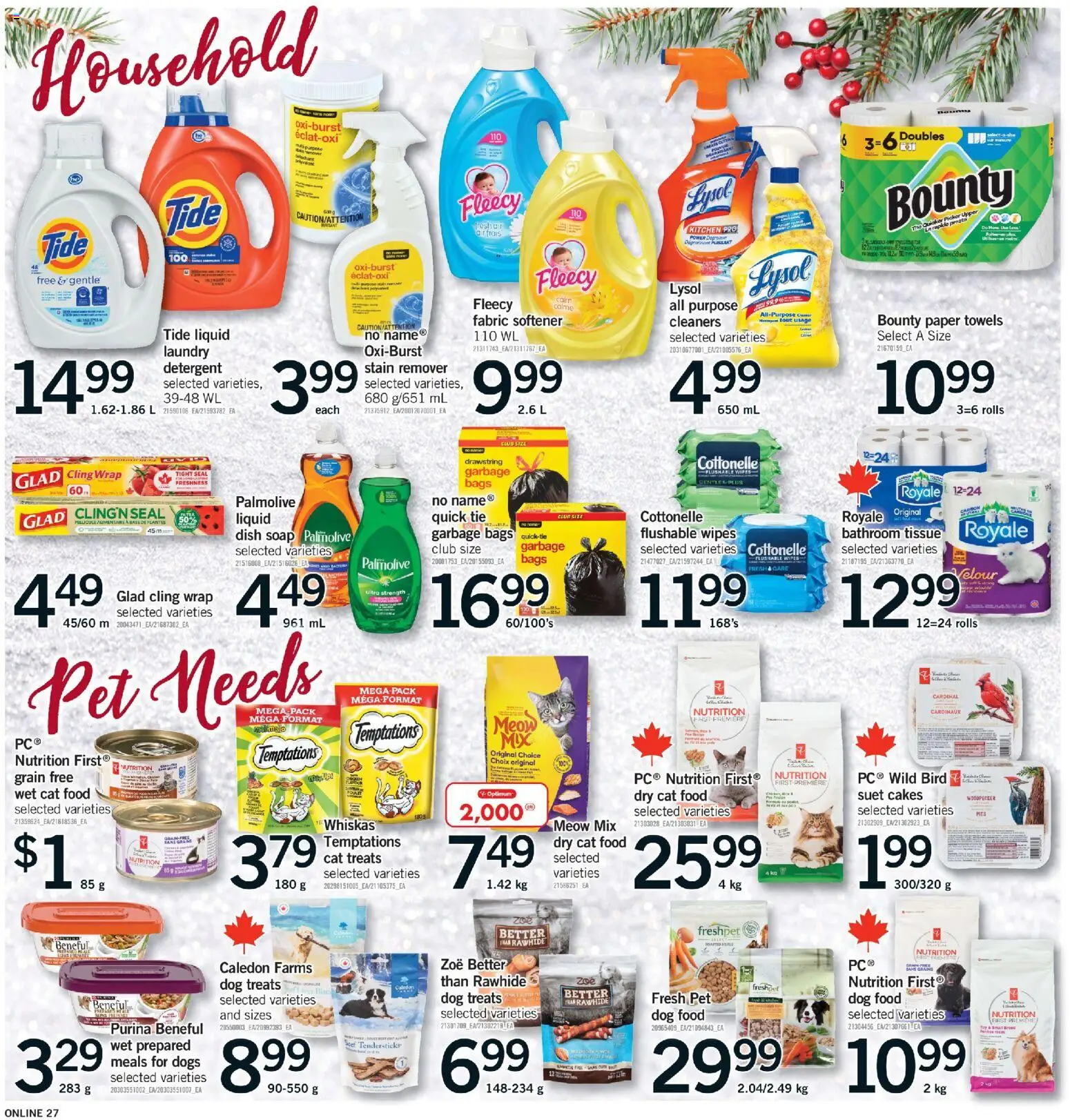 Fortinos flyer valid from 18.12.2025 | Page: 27 | Products: Beef, Fabric softener, Stain remover, Detergent