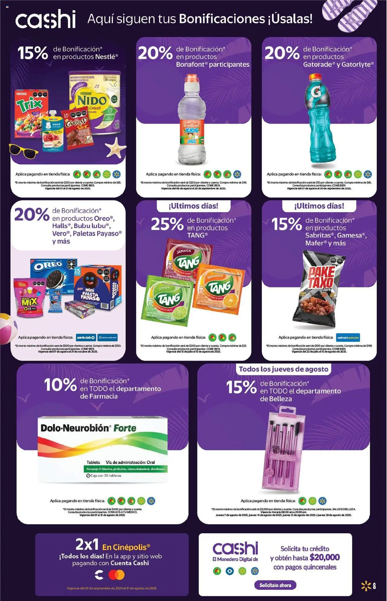 Nuevas ofertas de Walmart válidas en toda la República Mexicana desde el 14.08.2025. ¡Encuentra las mejores ofertas en Walmart - Folleto! | Página: 8 | Productos: Monedero, Limón, Caja, Tableta